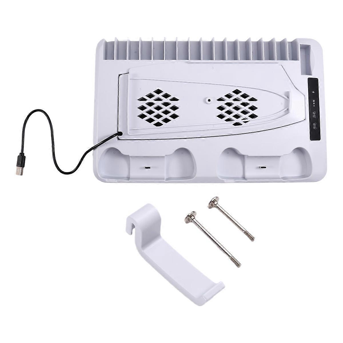 RGB Cooling Base Gamepad Charging Stand for Console Holder Headset Hook Game CD Storage Rack for Dis