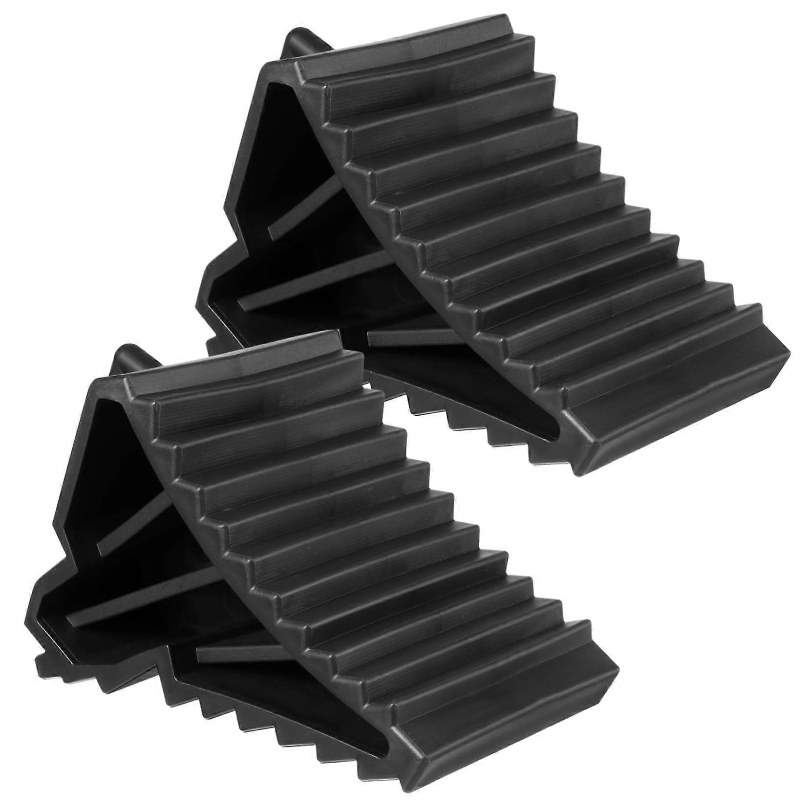 SOLUSTRE 2PCS Universal Black Tire Anti-Scrap Triangle Pads for Vehicle and Truck Positioning and Control Tools