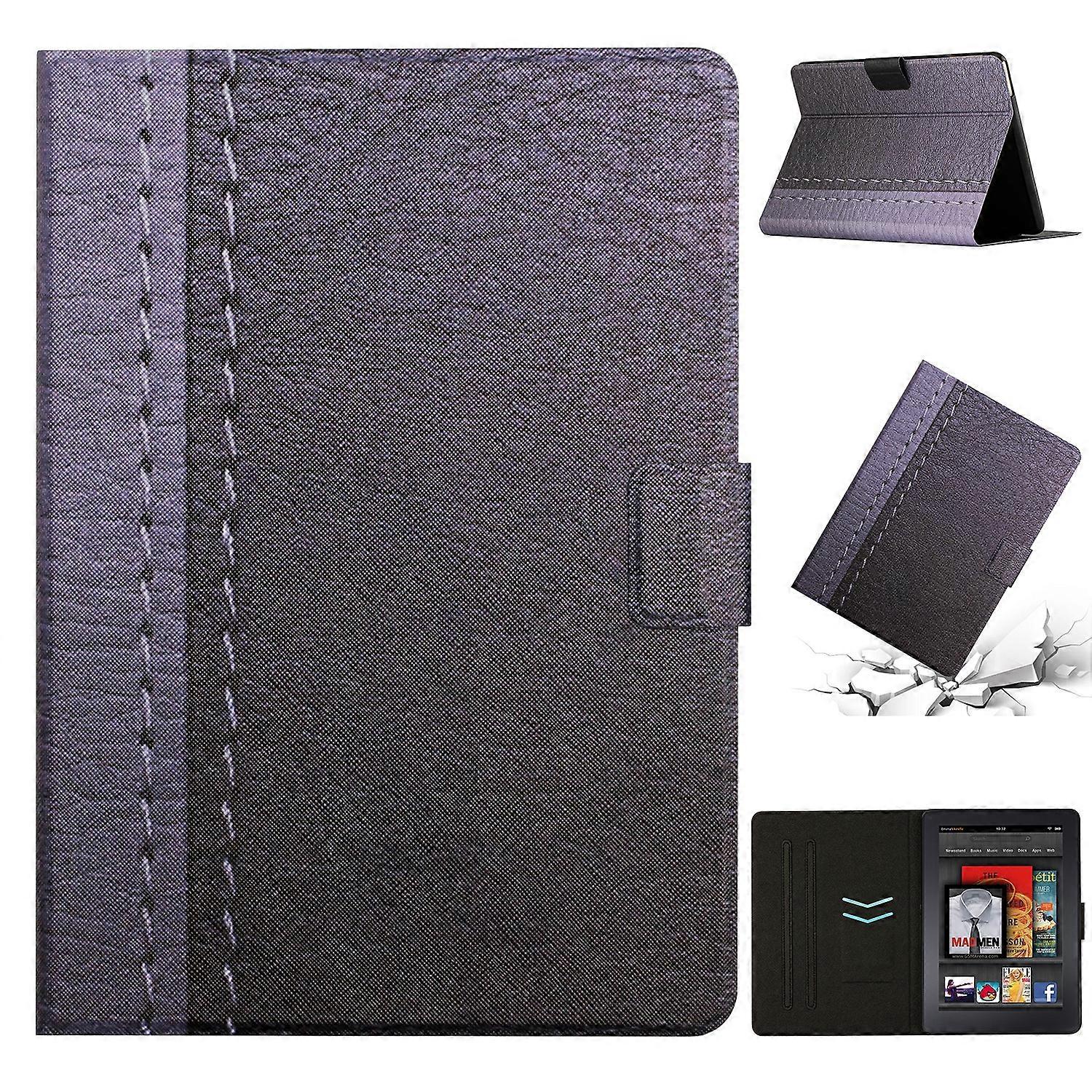 For Amazon Kindle Paperwhite 4 / 3 / 2 / 1 Stitching Solid Color Smart Leather Tablet Case