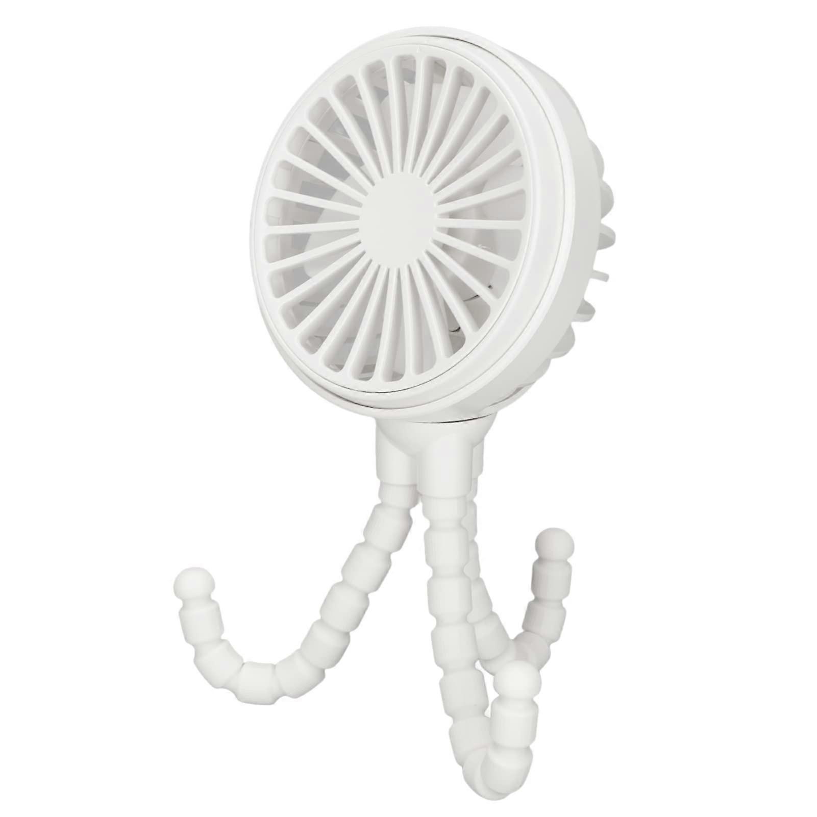 Mini Fan 3 Speed 360° Rotating Rechargeable Desktop Fan with Flexible Tripod Clip for Home Office Use