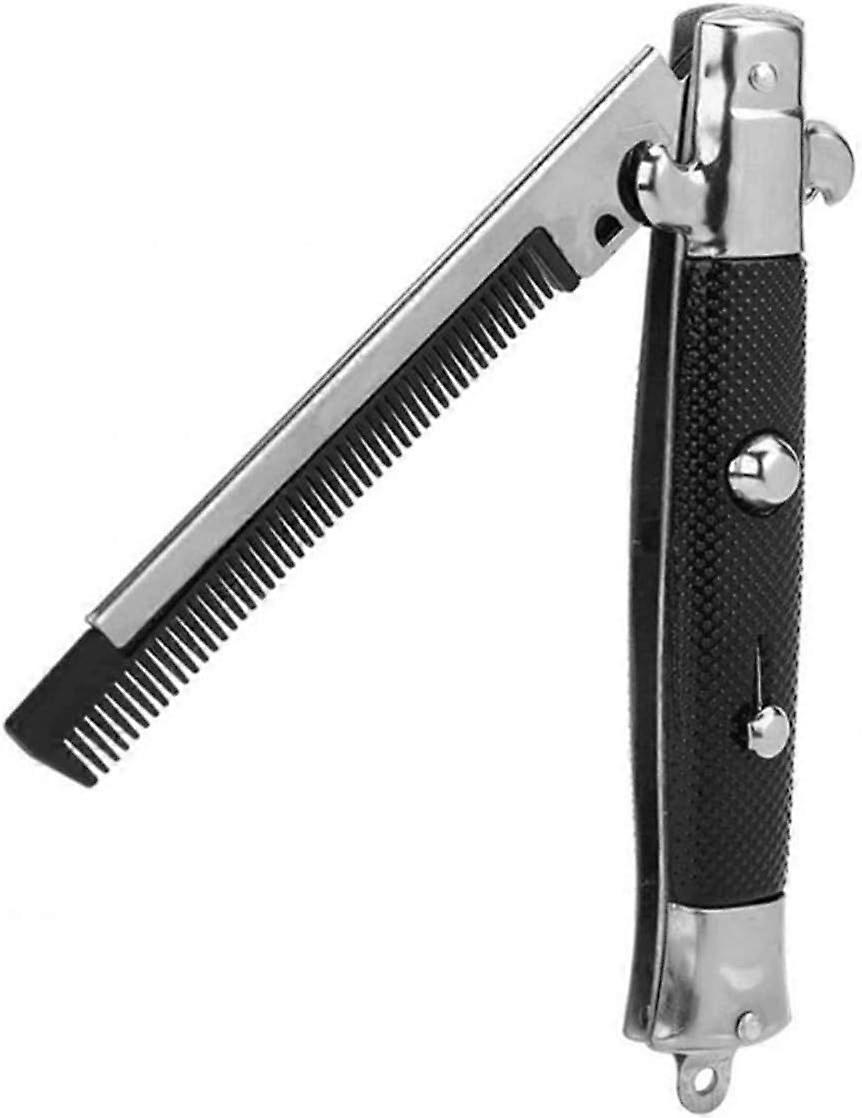 Metal Switchblade Comb with Auto Button