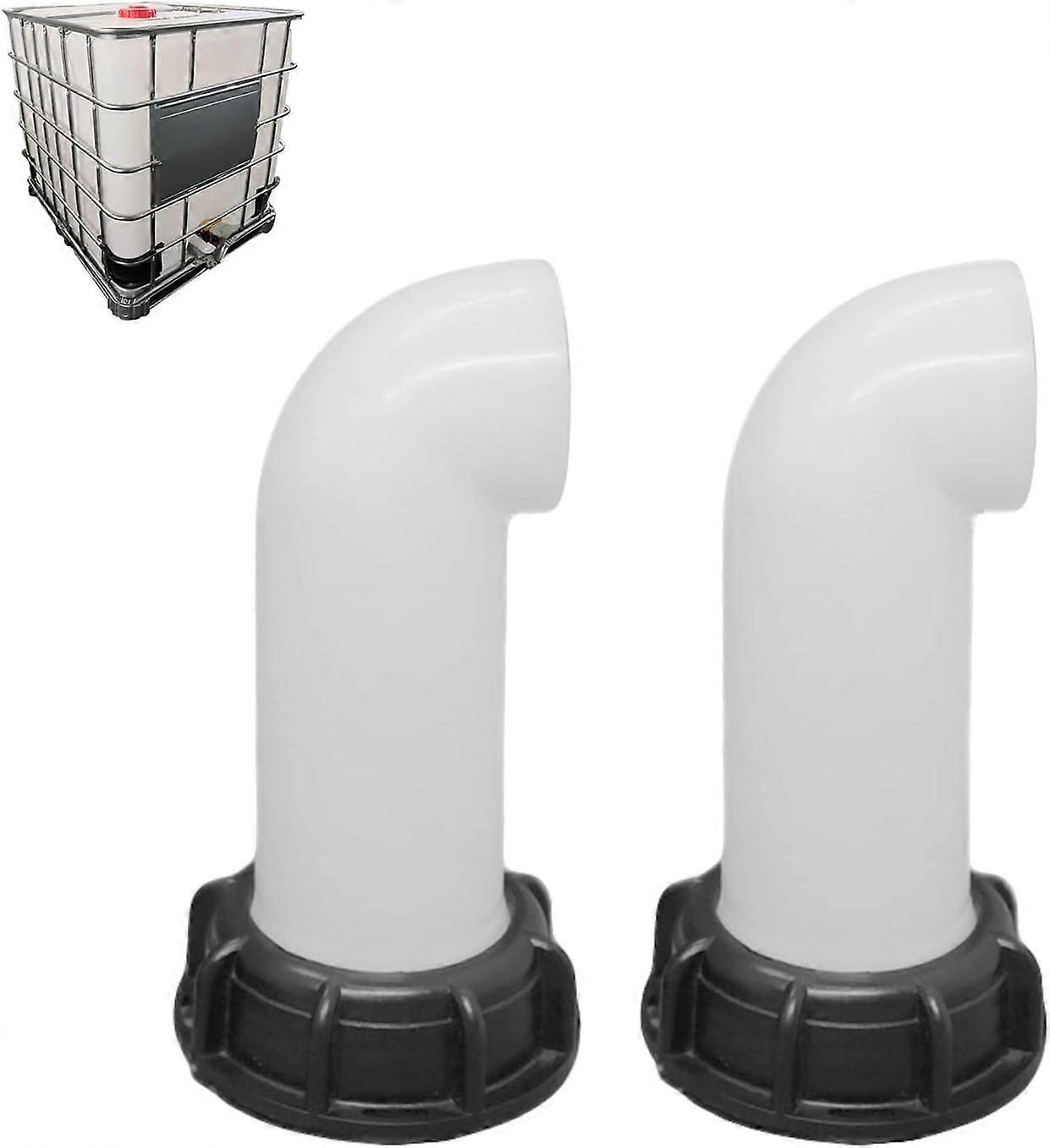 2 pcs Water Tank Nozzle Valve, Water Tank Valve, 60mm IBC Water Tank Adapter, for Dead IBC Tank (White)