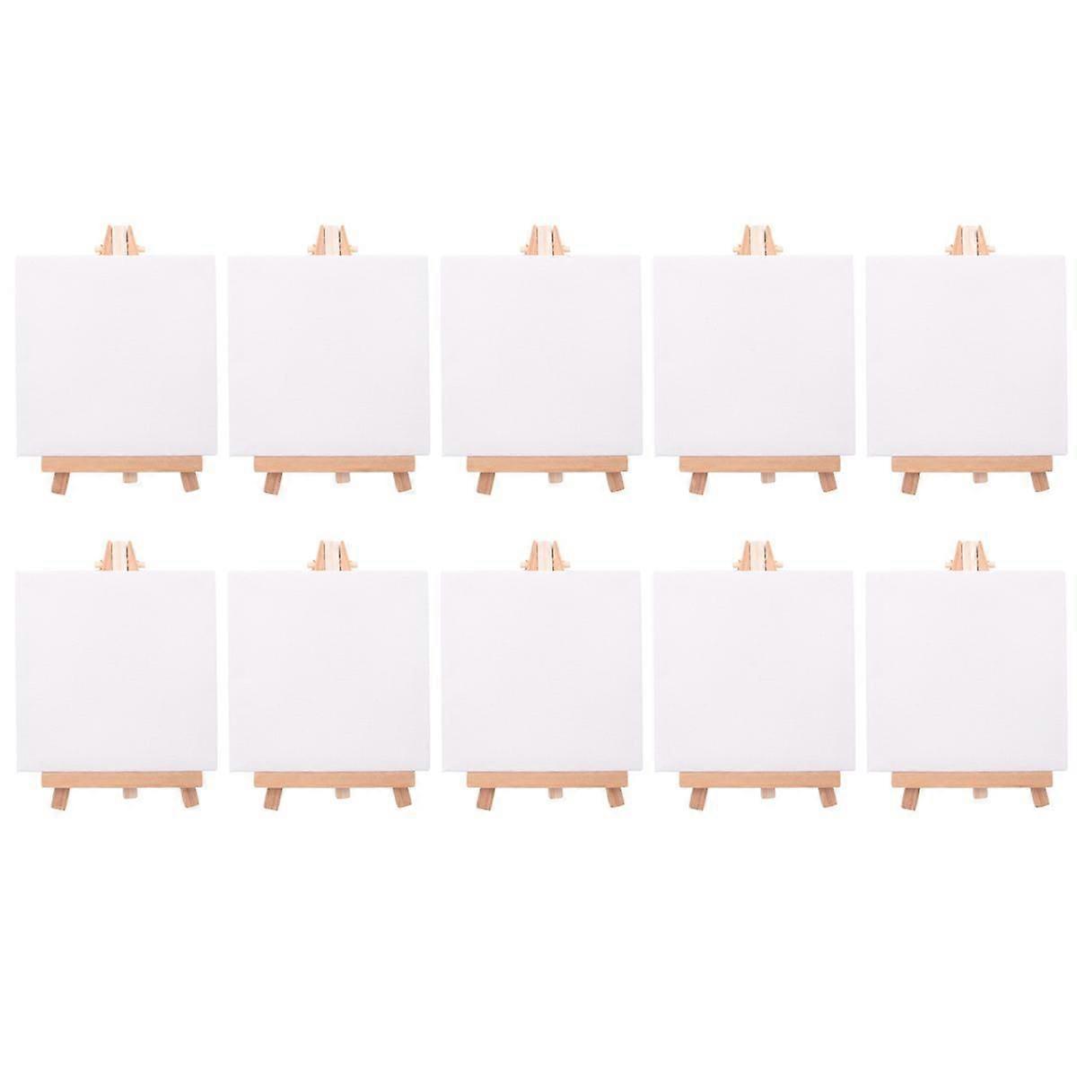 10 Set Artists Mini Canvas Set Painting Craft DIY Drawing Small Table Easel Gift