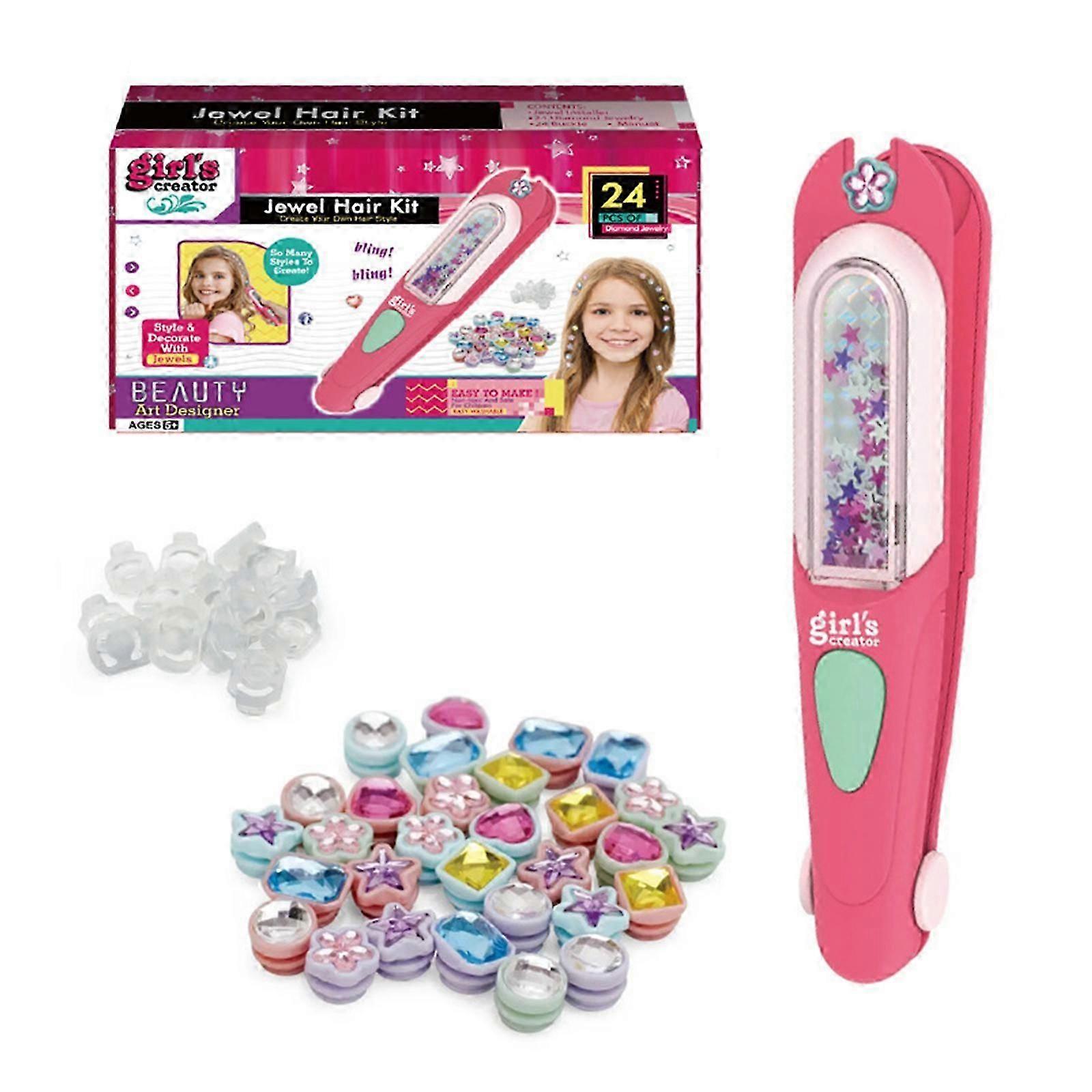 Hair Gem Stamper Kit με 24 στρας, τέλειο δώρο για κορίτσια