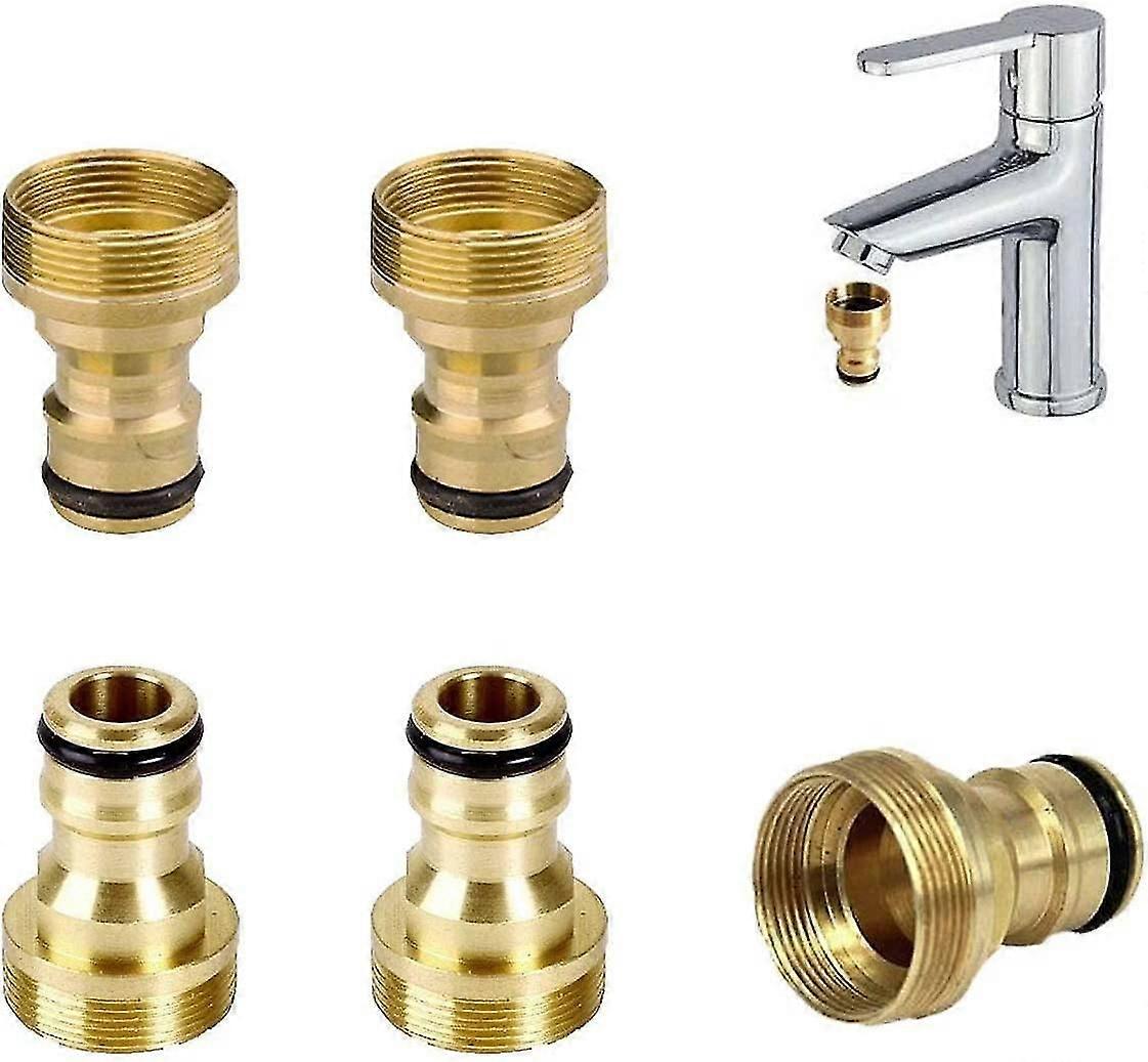 Brass Quick Connector,5pcs Anti-rust Faucet Connector Adapter Hose Threaded Faucet Universal Adapter Faucet Connector