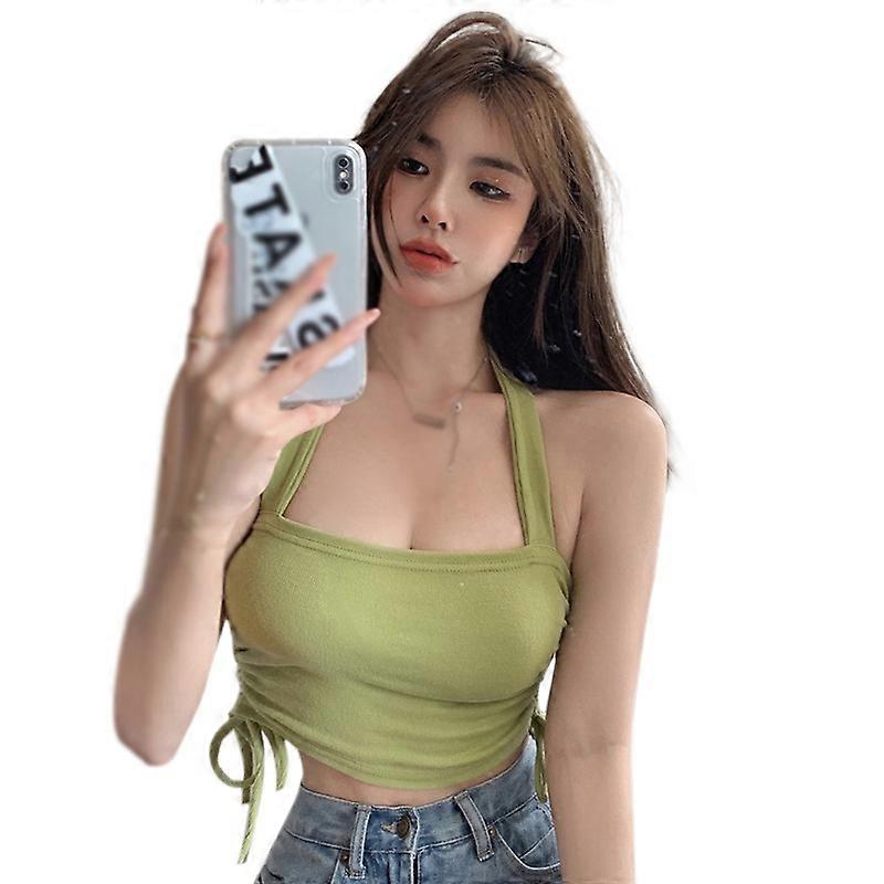 Crop Top Halter Drawstring Slim Sexy Korean Version Women's Camisole
