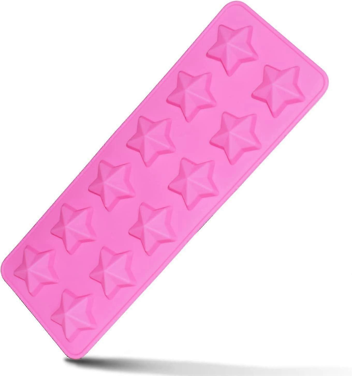 Star Chocolate Mold, Reusable Five Pointed Star Silicone Mold For Making Chocolates, Ice Cubes, Jellies And Candies (pink)