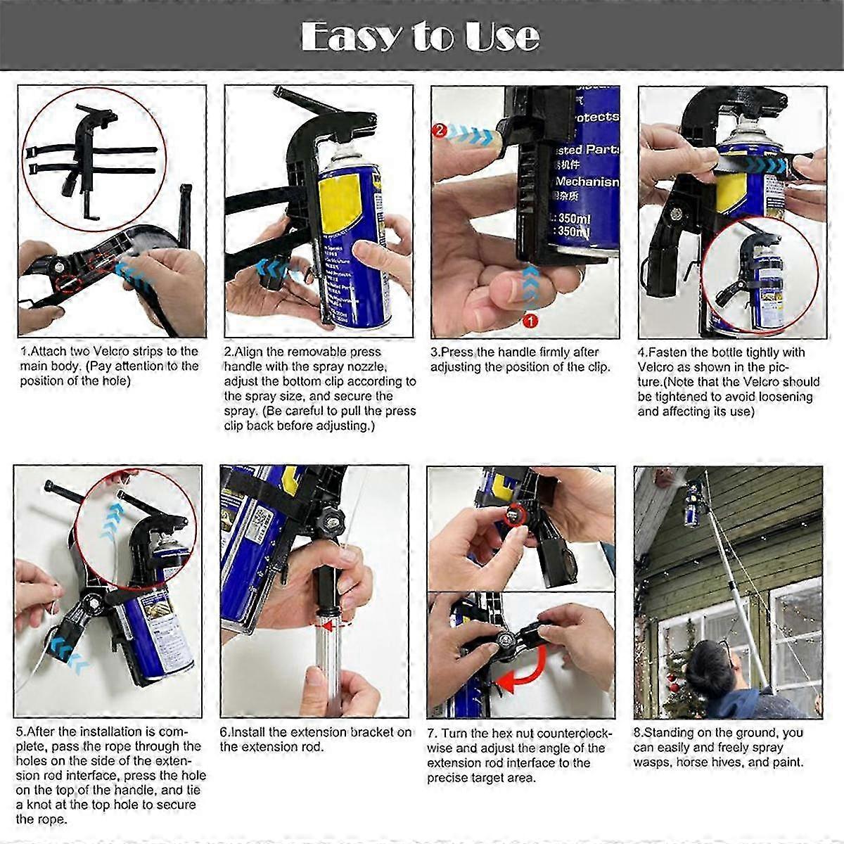 Sprays Can Extension Pole Adaptor Sprayer Extension Pole Adaptor Adjustable Angle Sprays Extender Adjustment Bracket B-JC