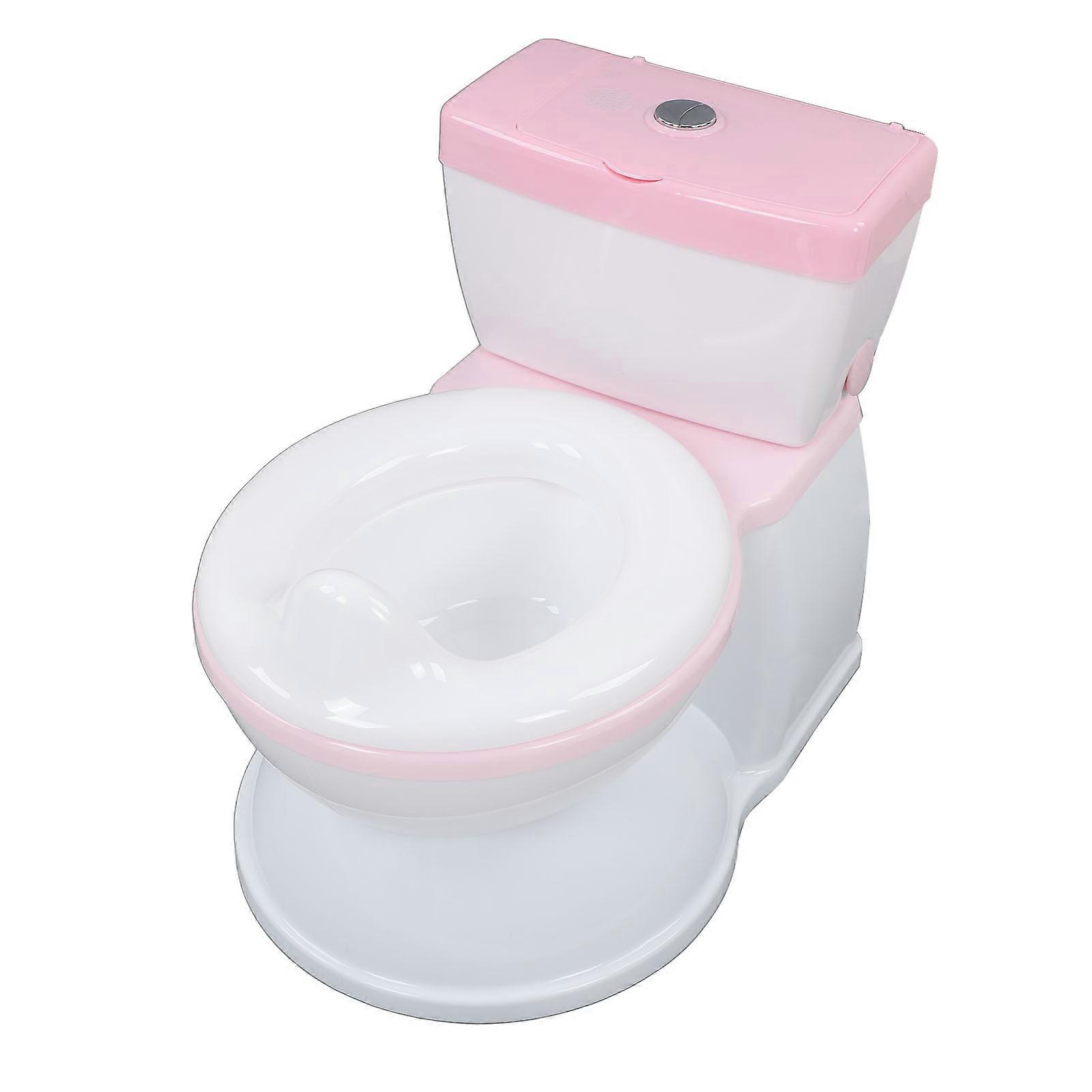 Potty Training Multifunction Simulation Movable Vivid Flushing Sound Toddler Seat with Toilet Paper Holder