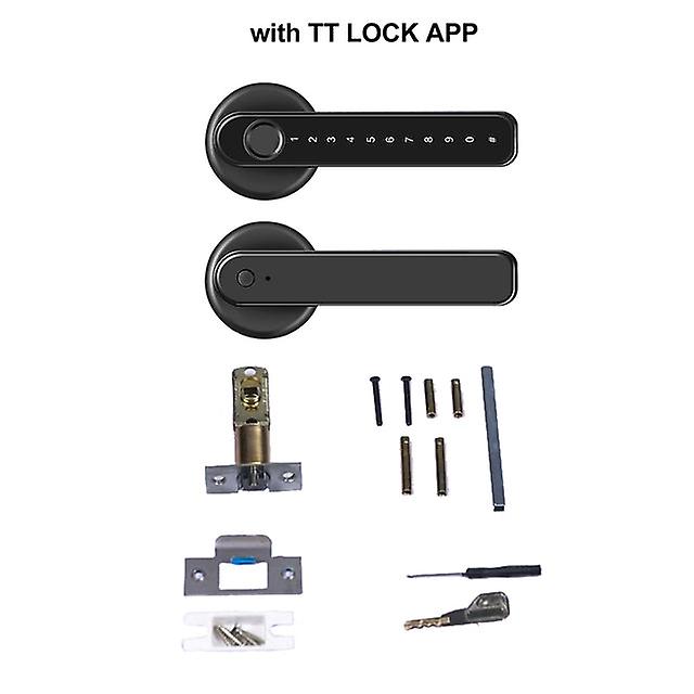 Smart Digital Lever Home Security Electric Fast Unlock Fingerprint Door Lock Phone App Keyless Entry Easy Install Biometric