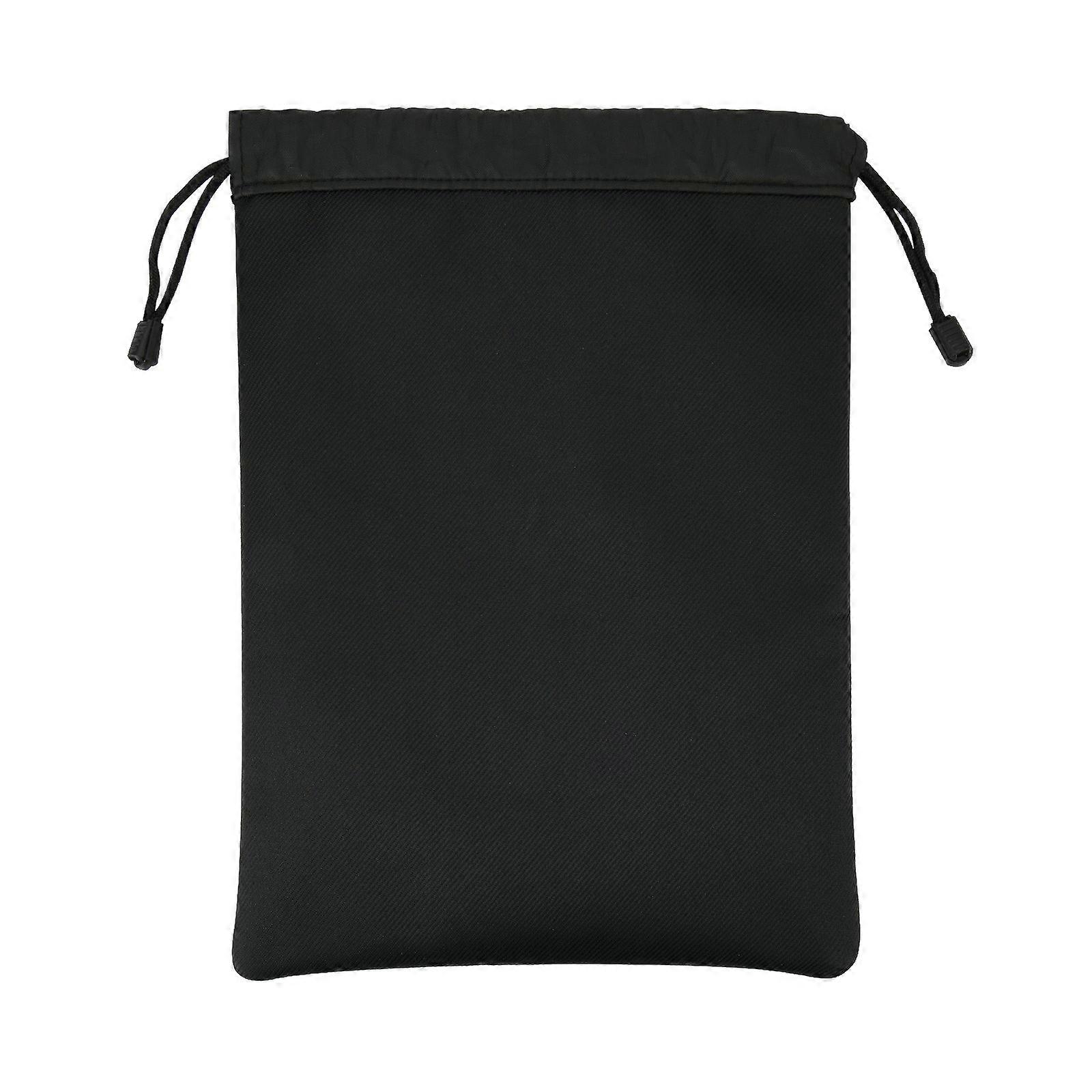Lightweight 600D Twill Headphone Bag Black with Concealed Pocket and Convenient Drawstring Opening for Office