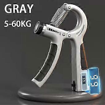 5-60kg Justerbar Handgrepp Strengthener Hand Grip Trainer Med Counter Handled Underarm Och Hand Exerciser För Byggnad Grå