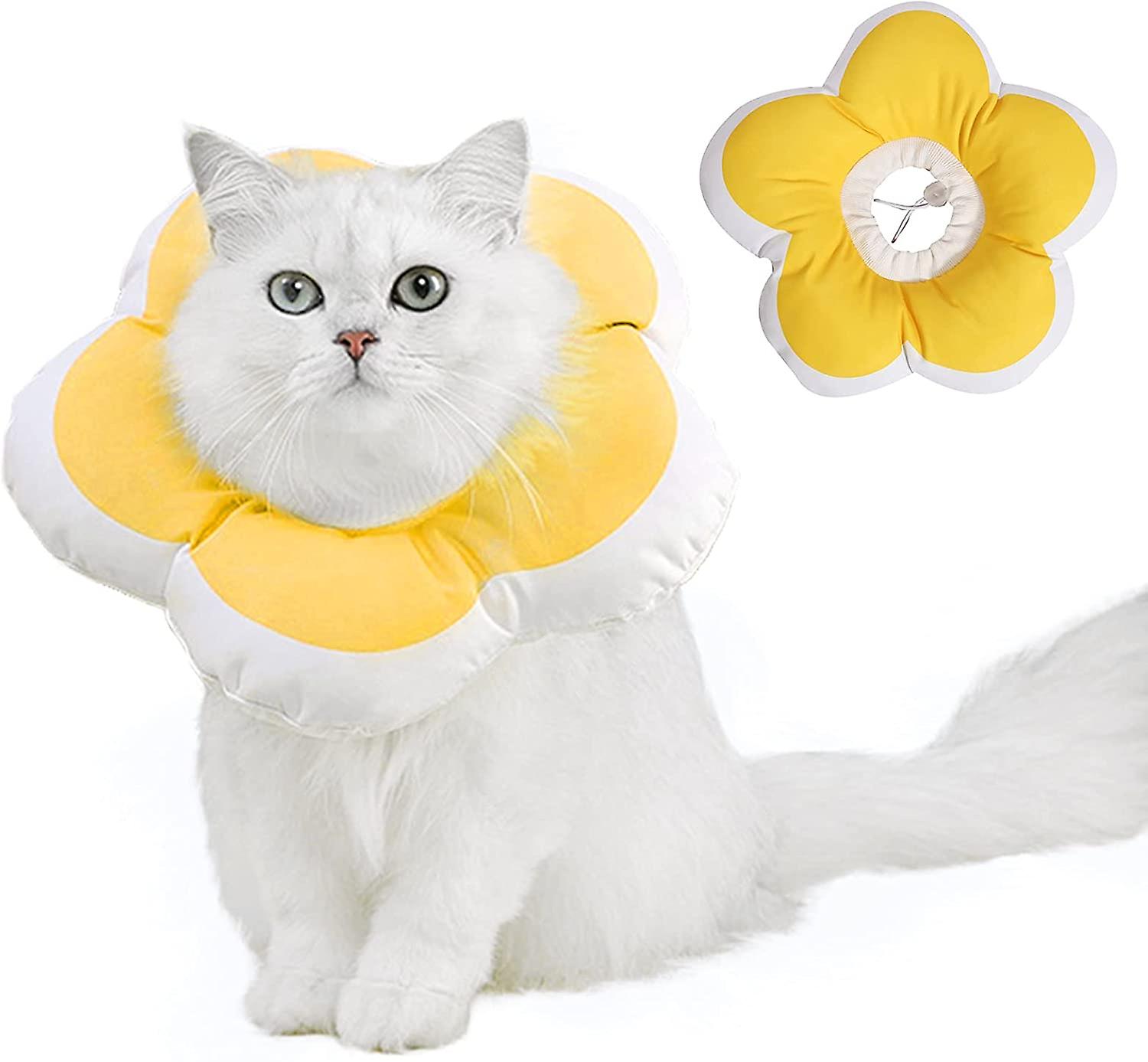 Cat Recovery Collar, Soft Elizabeth Pet Cone Adjustable Protective Wound Healing Cone After Surgery