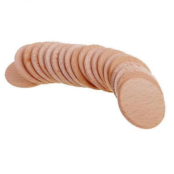 4x20Pcs κενά κομμάτια ξύλου στρογγυλές φέτες δίσκους παιδιά DIY χάραξη 36mm