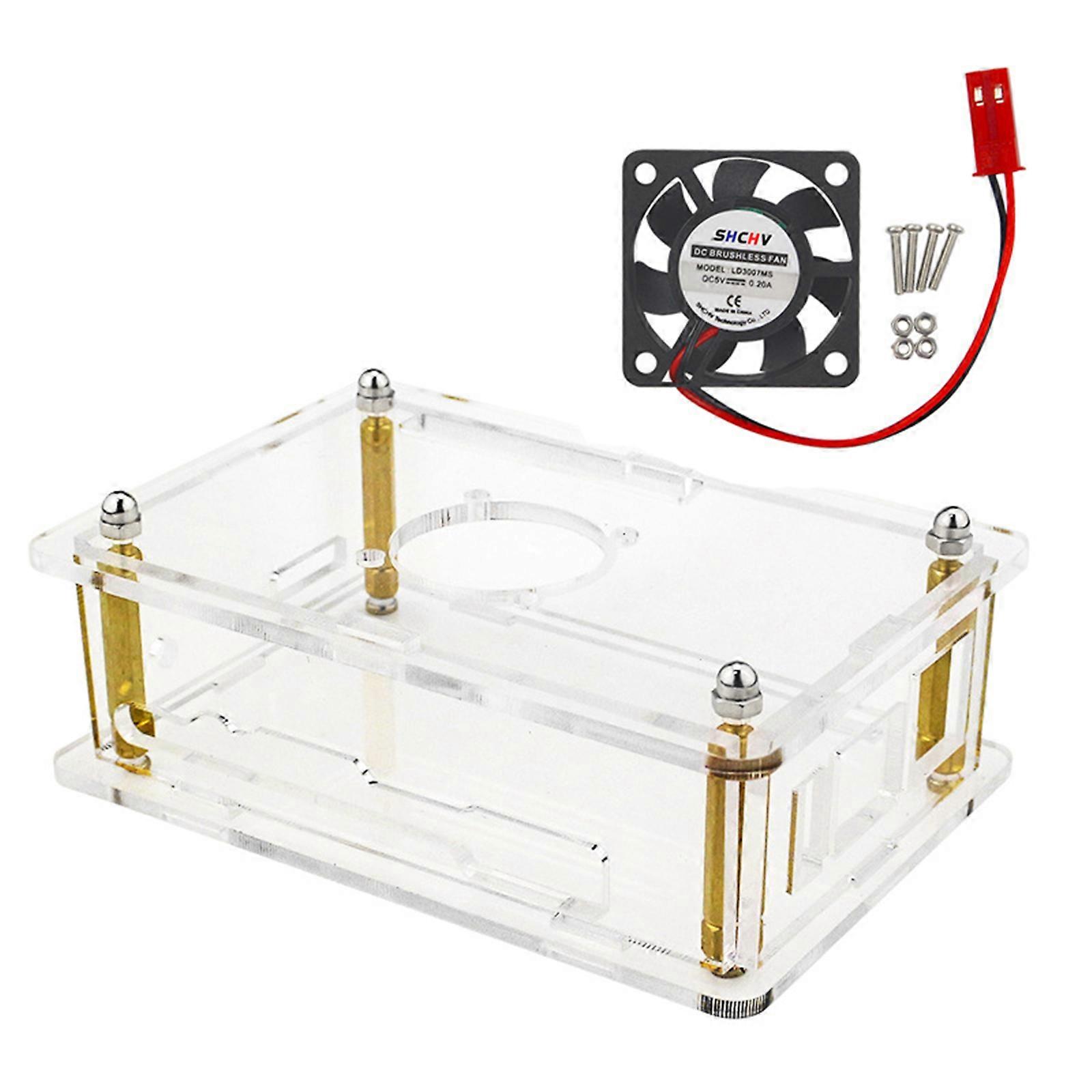 Acrylic for Case for Orange Pi 5 Board with Quiet Cooling Fan Transparent Clear Cooling for Case Quiet