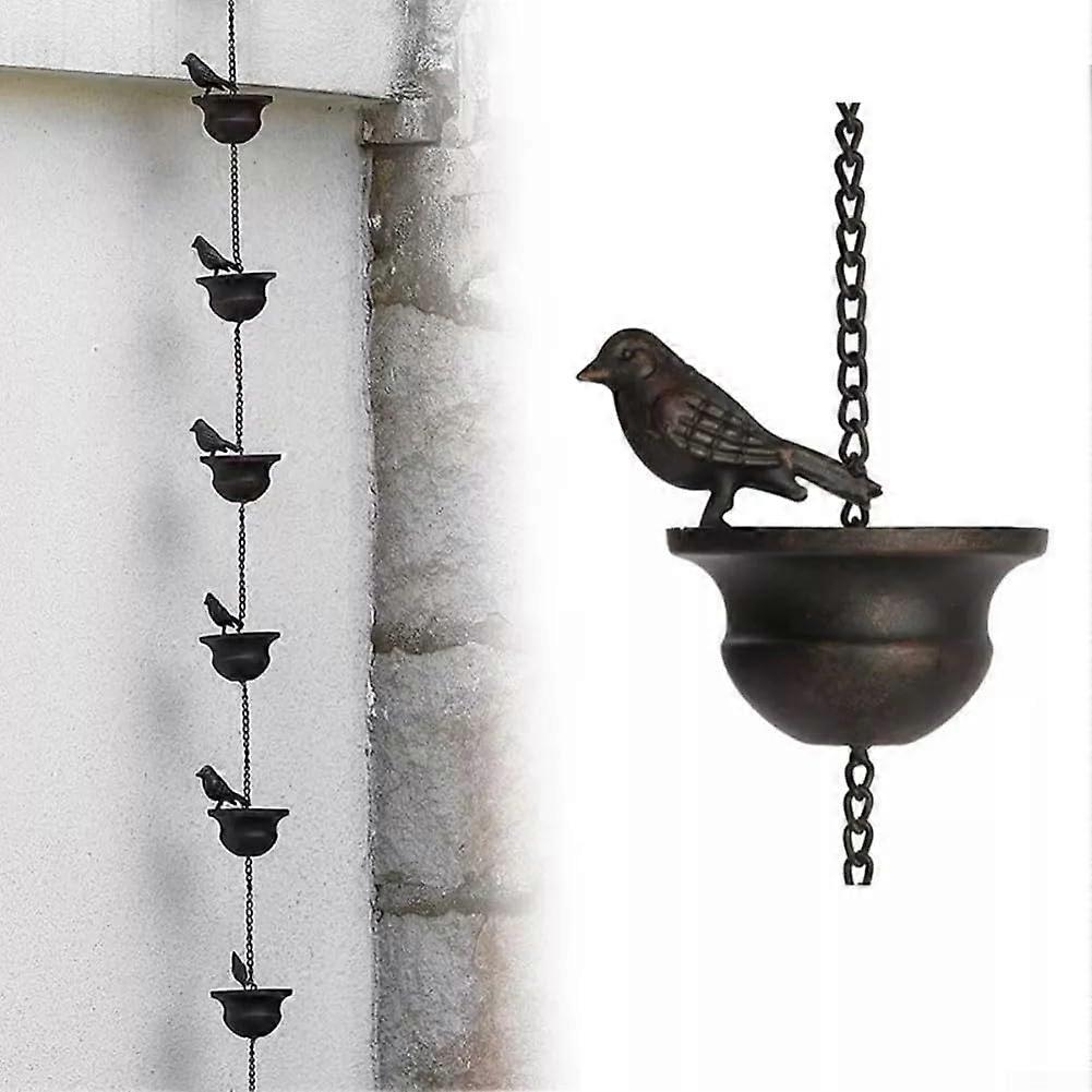 1 piece rain chain, movable hanging rain cha for gutters, 83 cm rain catcher for garden, rust, decorative for outdoor and indoor areas