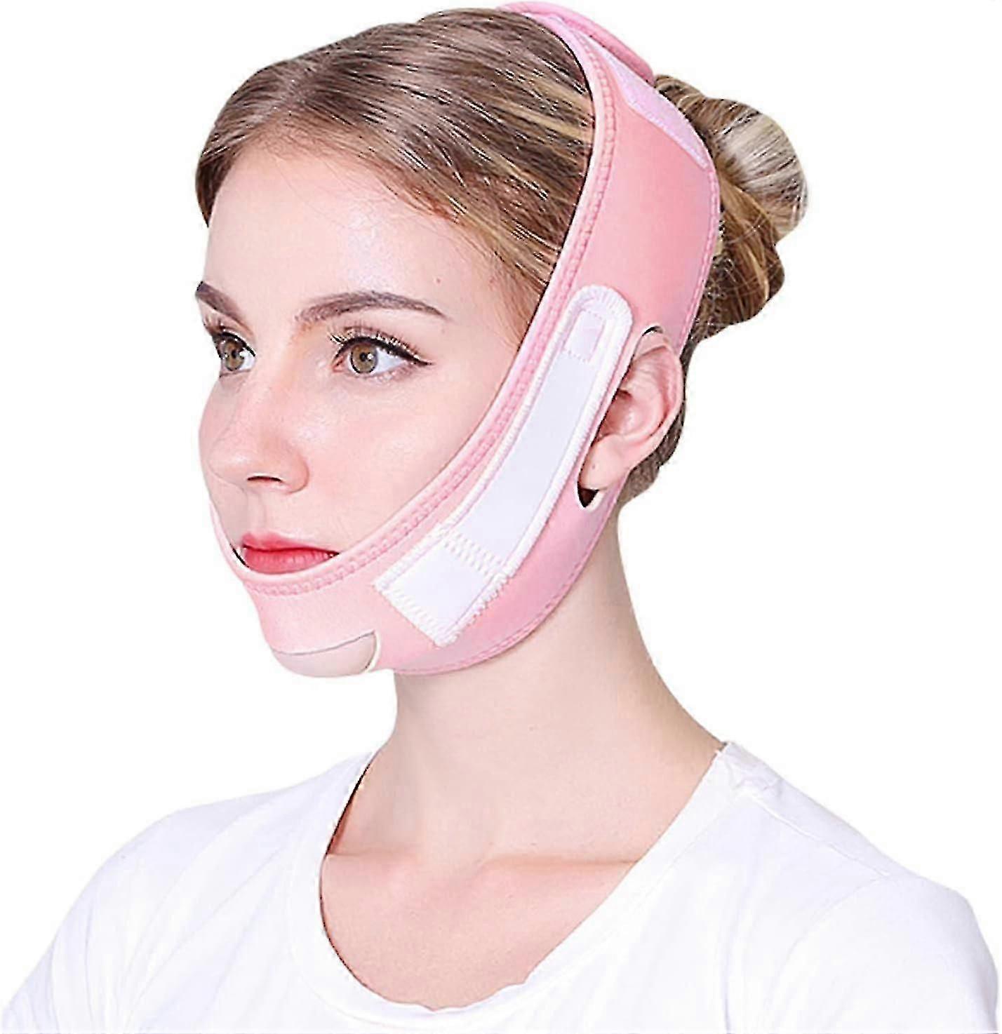 Double Chin Reducer Face Slimming Strap, V Line Shaping Face Masks, Facial Lifting Firming Belt, Breathable Elastic Beauty Face Tightening Bandage