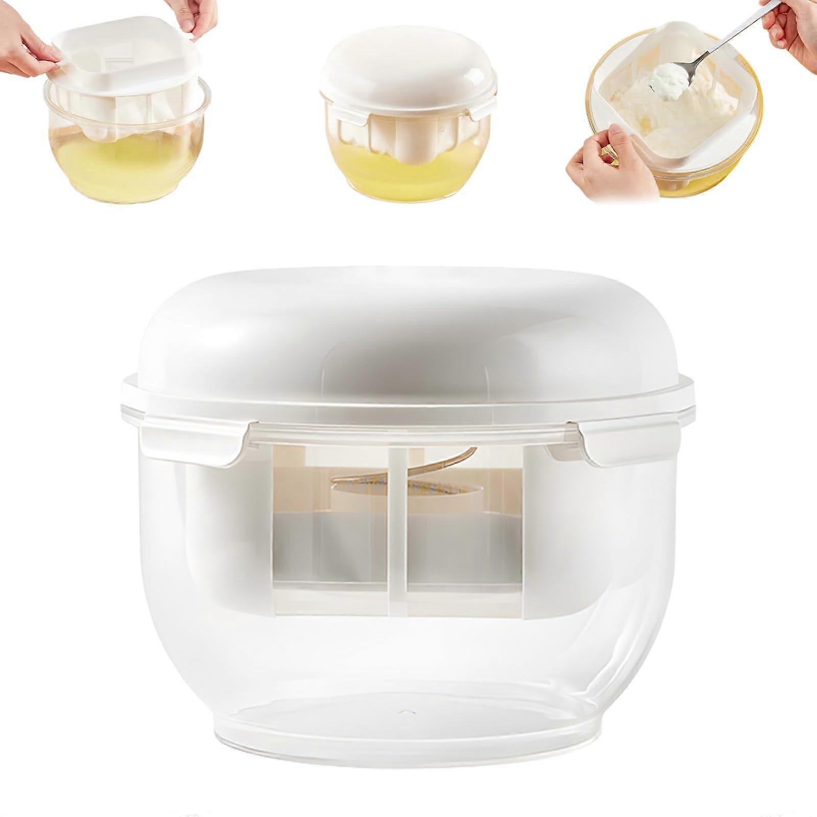 Yogurt Strainer, Greek Yogurt Strainer with Fine Mesh Filter, 3000ml Bowl, Reusable Yogurt Whey Separator with Removable Lid, Yogurt Filter Container