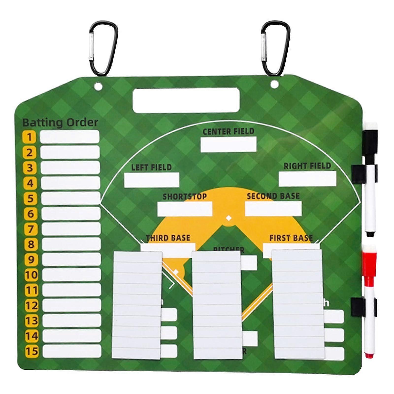 Baseball Board Magnetic Dry Erase Board with Name Card Set - 24x18 Inch, Durable Material, Easy Clean Surface