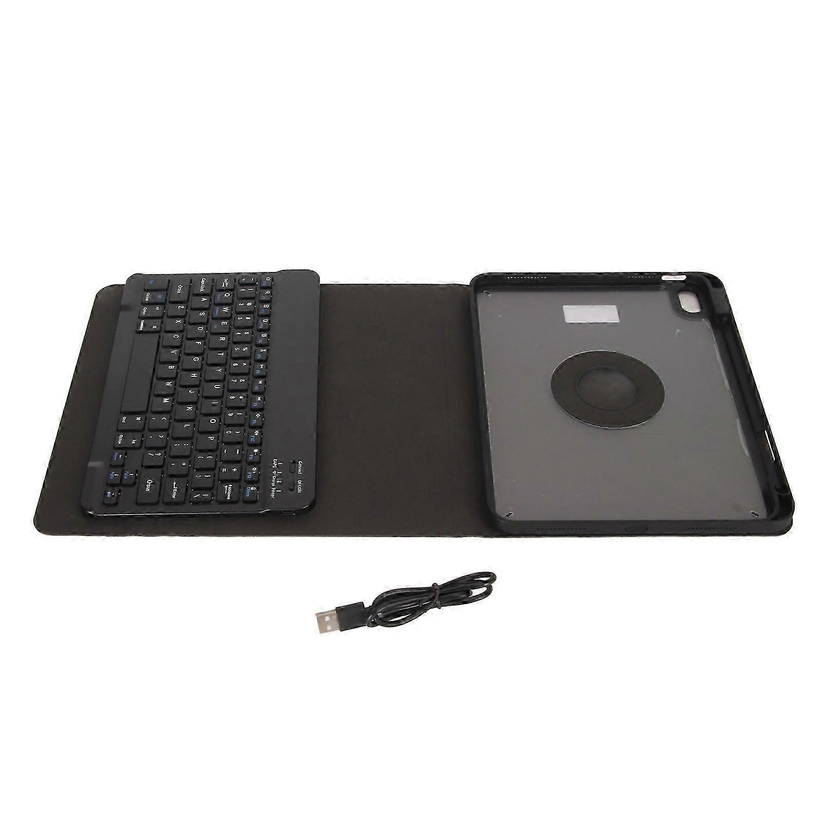 Rotating Protective Case with Keyboard for 10.9in Tablet, Auto Sleep Function, Black