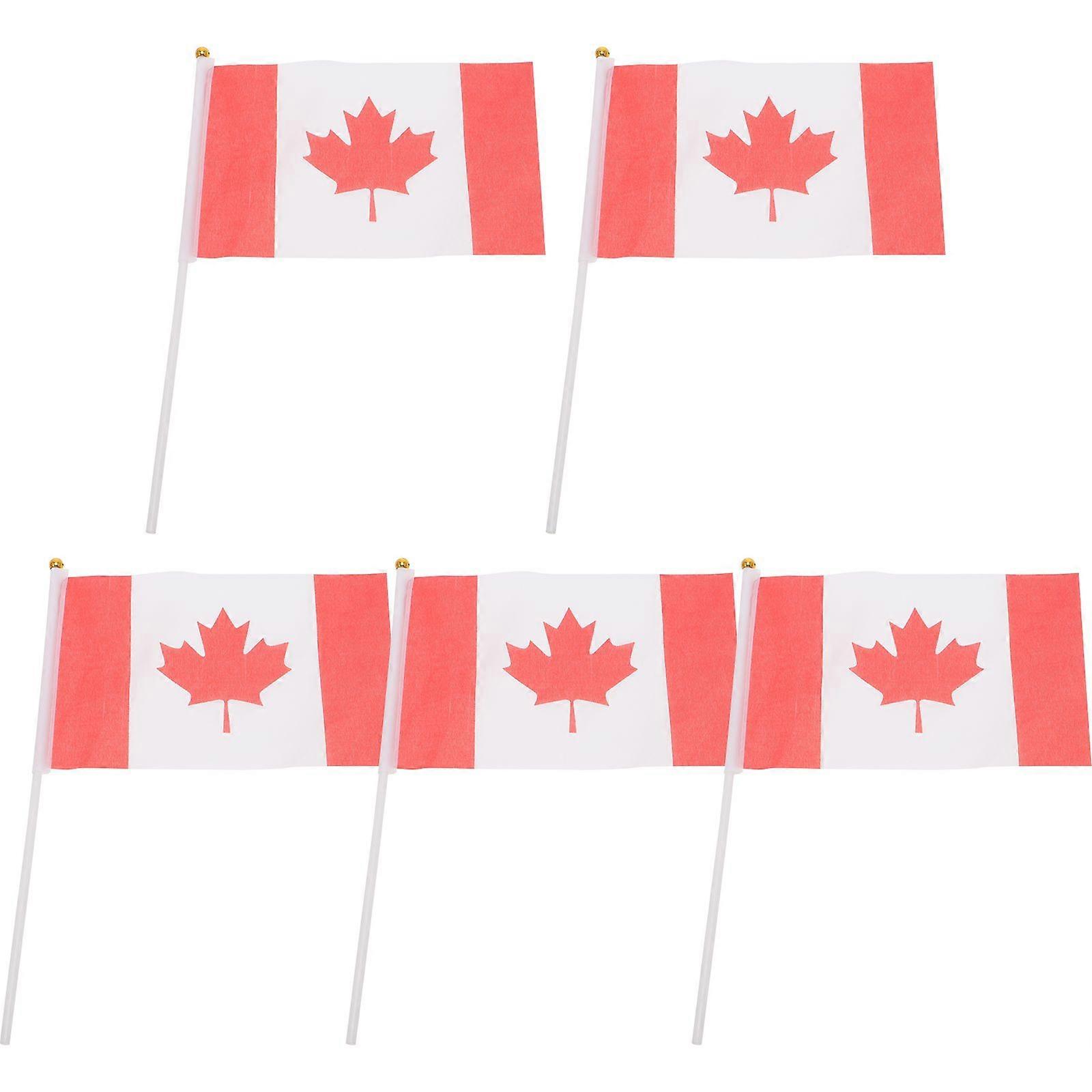 5 Pcs Hand Waving Flag Canada National Hand Flags