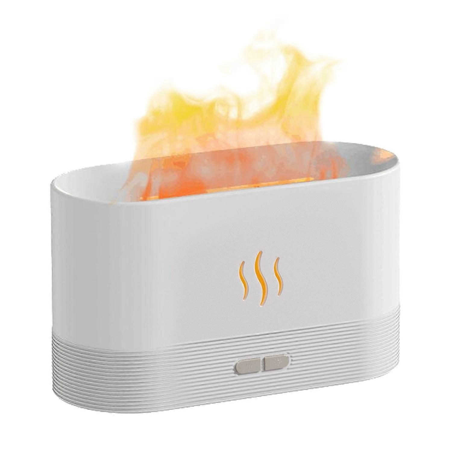 Simulation Flame Mist Humidifier Essential Oil Diffuser USB Plug-in 2 Brightness Night Light Quiet