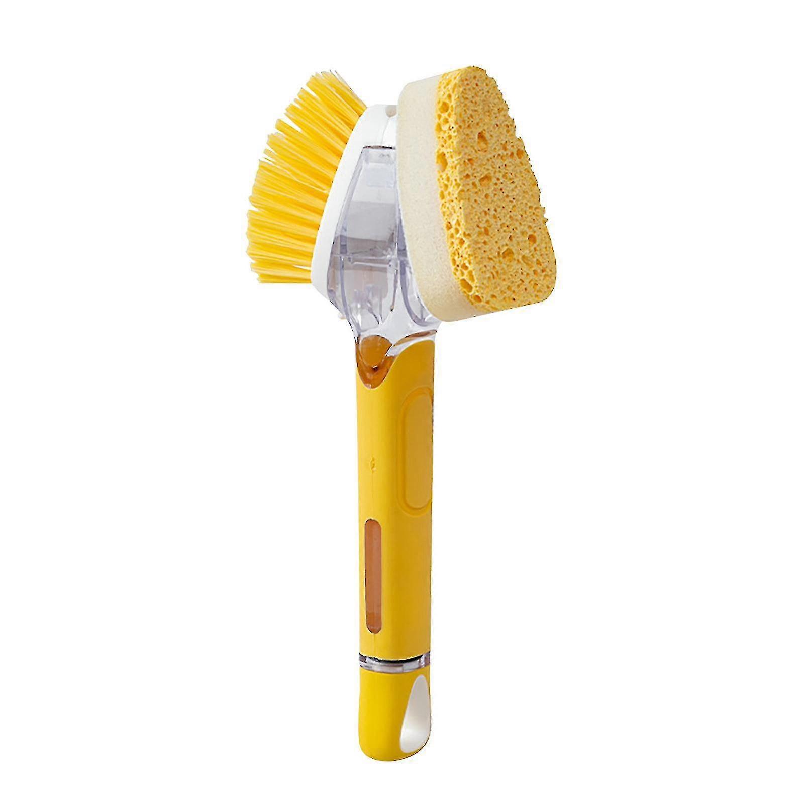 Multi Functional Kitchen Press Pot Brush with Long Handle for Cleaning