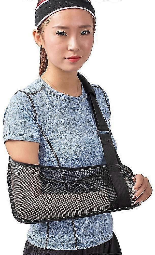 Adjustable Forearm and Wrist Brace with Fixed Elbow Support Mesh Arm Sling for Dislocation (Color: M)