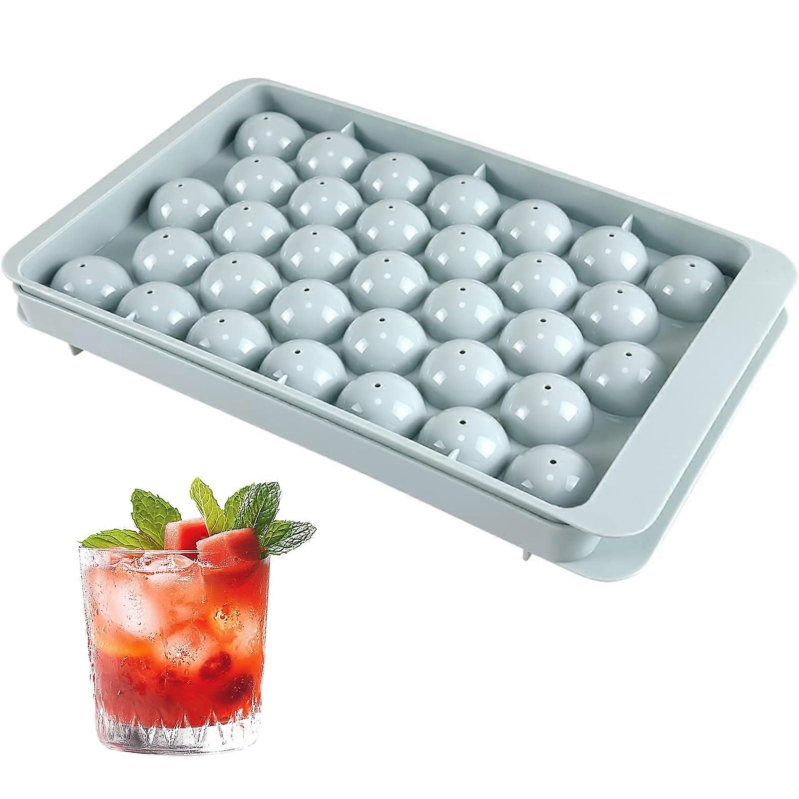 Ice Cube Tray, Ball Ice Cube Trays with Lid, Spherical Ice Cube Tray, Ball Ice Cube Tray for Drinks, Whisky  , Reusable and Easy to Remove