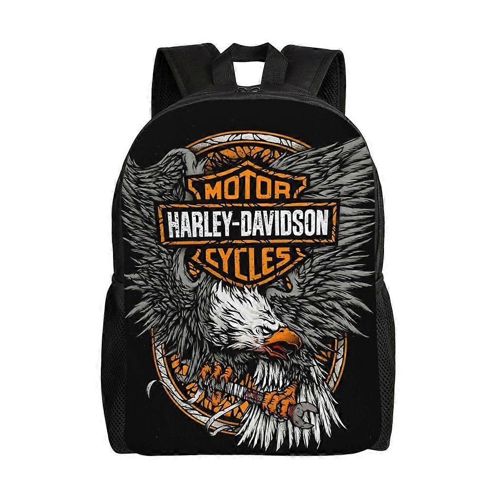 هارلي ديفيدسون حقيبة ظهر في سن المراهقة حقيبة مدرسية قماش دفتر الملاحظات حقيبة ظهر للجنسين-1793hj