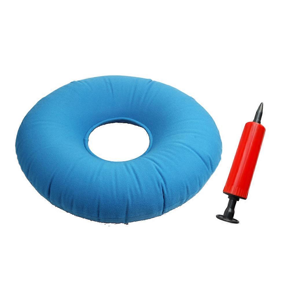 Donut Cushion Inflatable Seat Pillow Home Use Blue 1Set