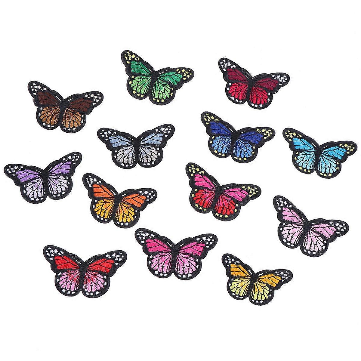 Sewing Embroidered Patches Butterfly Clothing Accessory Cover Holes Pillow Scarf 20Pack