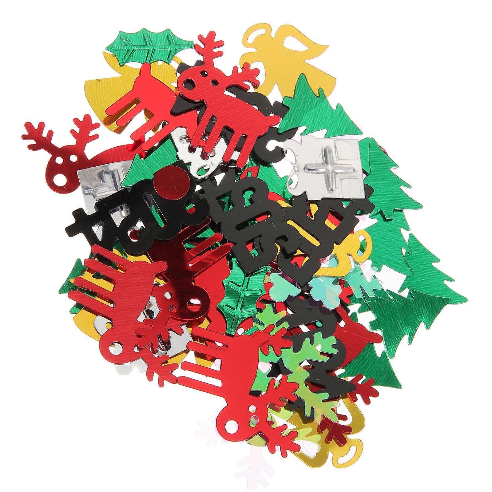 Decorative Confetti Set Christmas Festive Party Table Decorations Assorted Color Snowflake Shape 1Set