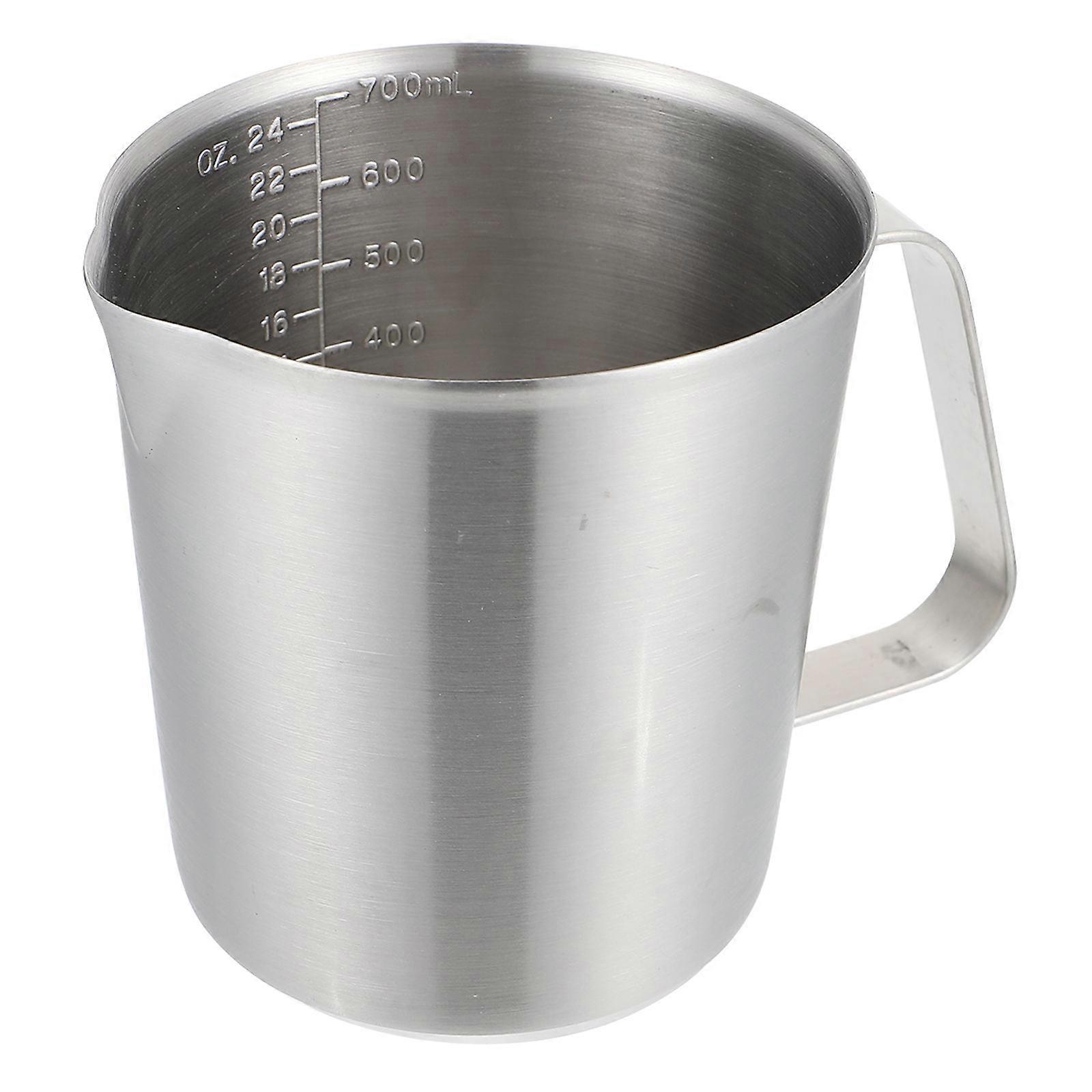 Milk Frothing Jug Stainless Steel Pitcher Kitchen Use 700ml Ergonomic Handle Cappuccino Art Making 1Set