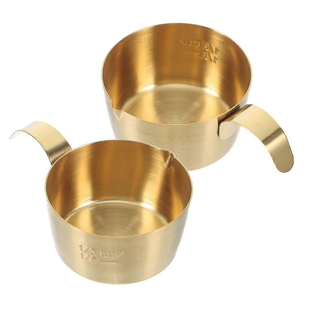 Espresso Measuring Cup Milk Frothing Pitcher For Home Or Office Use Modern 2Pcs
