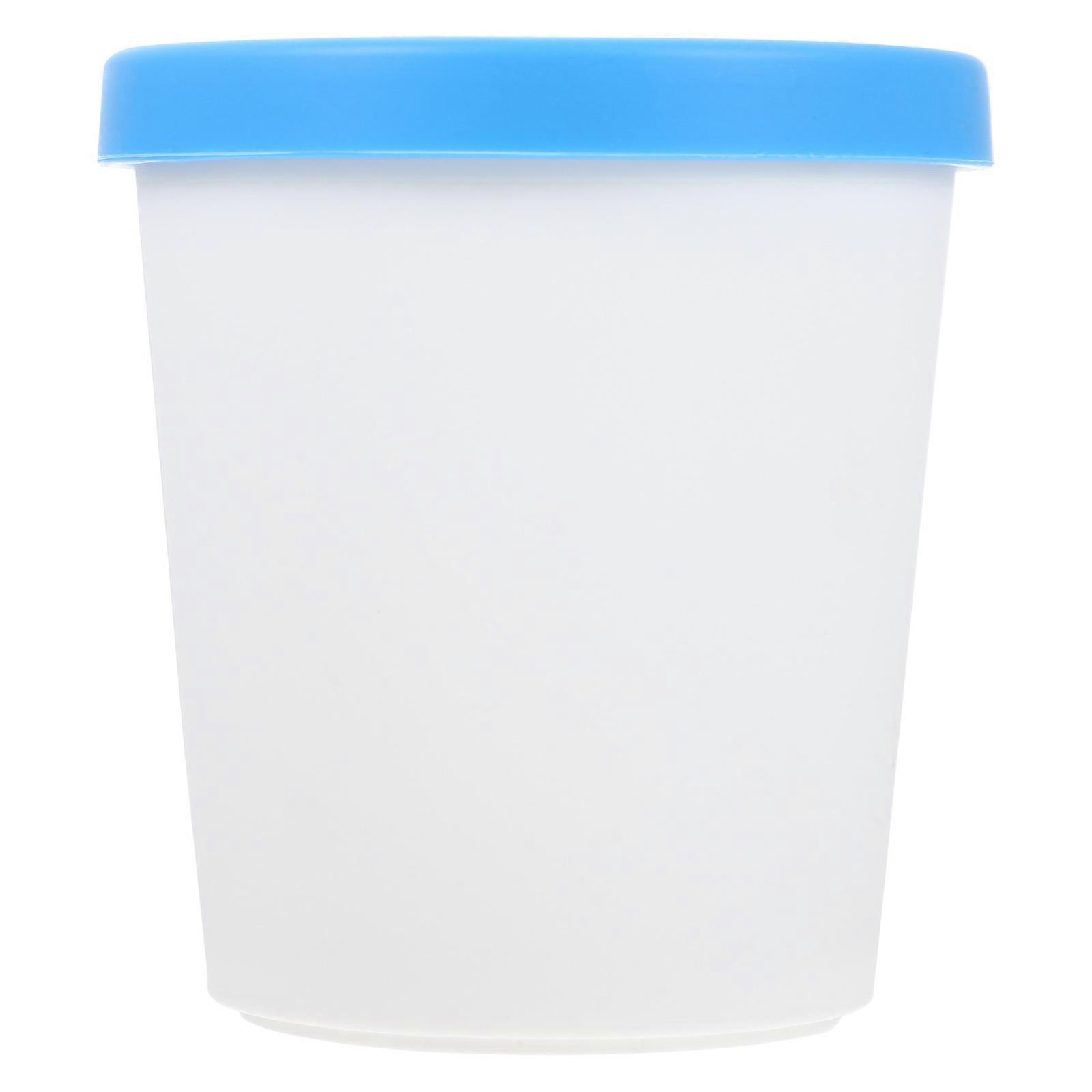 Ice Cream Storage Box Round Ice Cream Container Freezer Ice Cream Tub Portable for Home Storage Blue 14x12.7x9.8cm Leak-Proof 1Pack