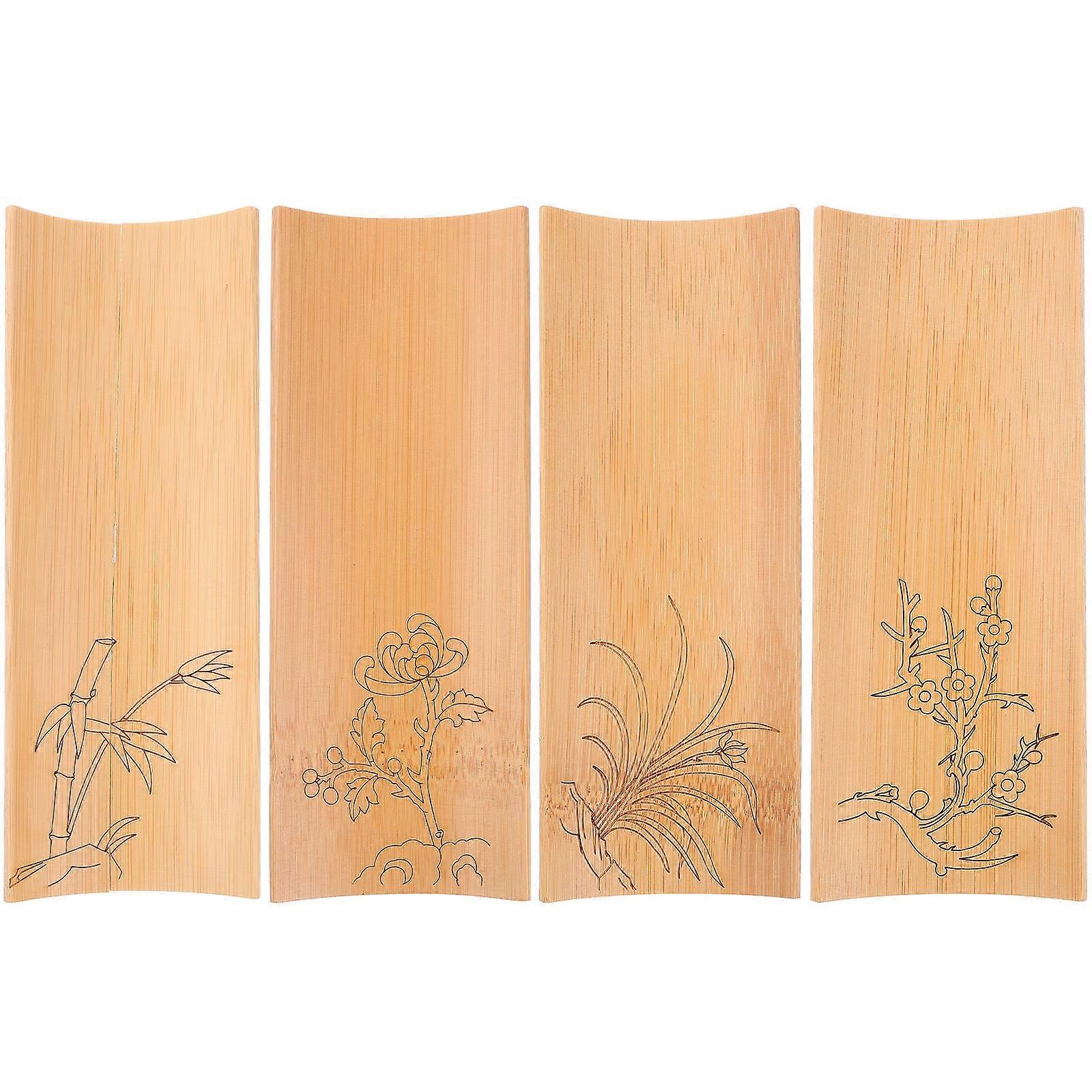 Tea Towel Display Hanger Bamboo Tea Kung Fu Tea Accessories Storage for Teaware Accessories 4Pcs