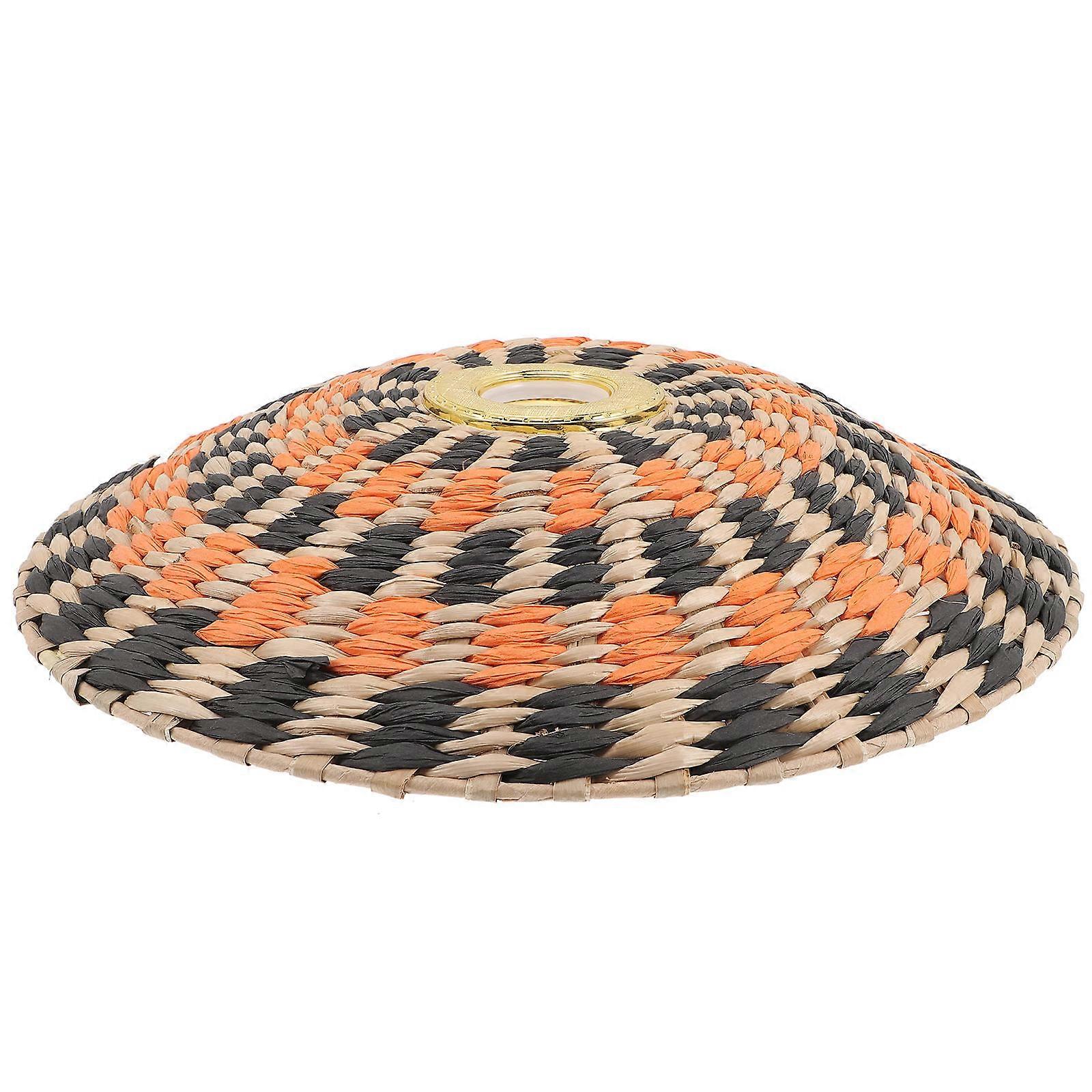 Weaving Lampshade E27 Socket Small Lamp Cover Chocolate 35x35cm Light Diffusion Ceiling Lamp 1Pcs