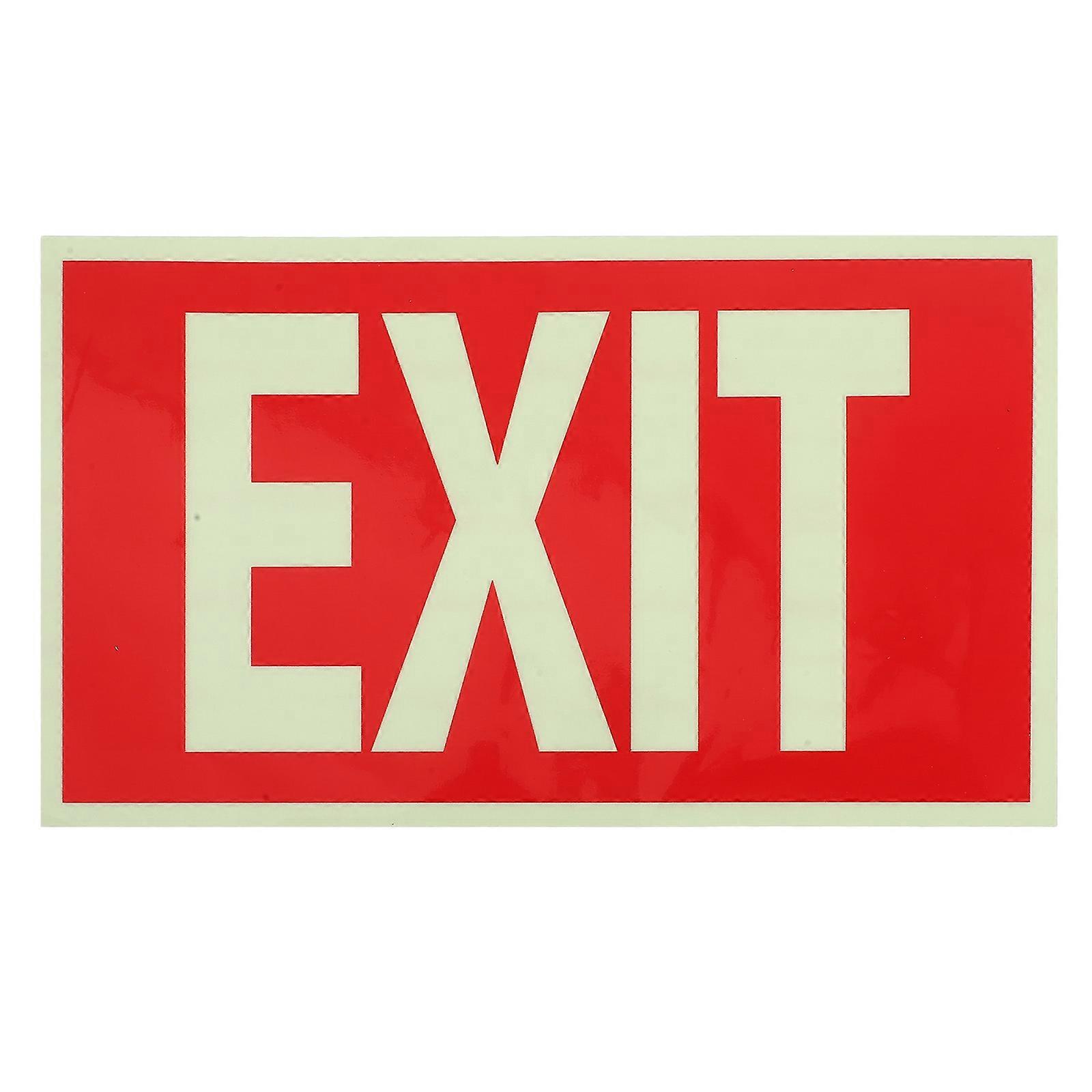 Self-Adhesive Emergency Exit Sign Sticker For Quick Evacuation In Dark Environments Safety Guidance Luminous Material Red 1Pcs