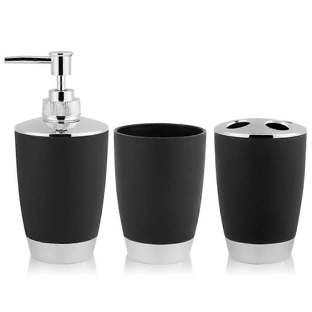 4Pcs/Set αξεσουάρ κοστούμι μπάνιου περιλαμβάνει κύπελλο οδοντόβουρτσα κάτοχος σαπούνι πιάτων διανομέας μαύρο
