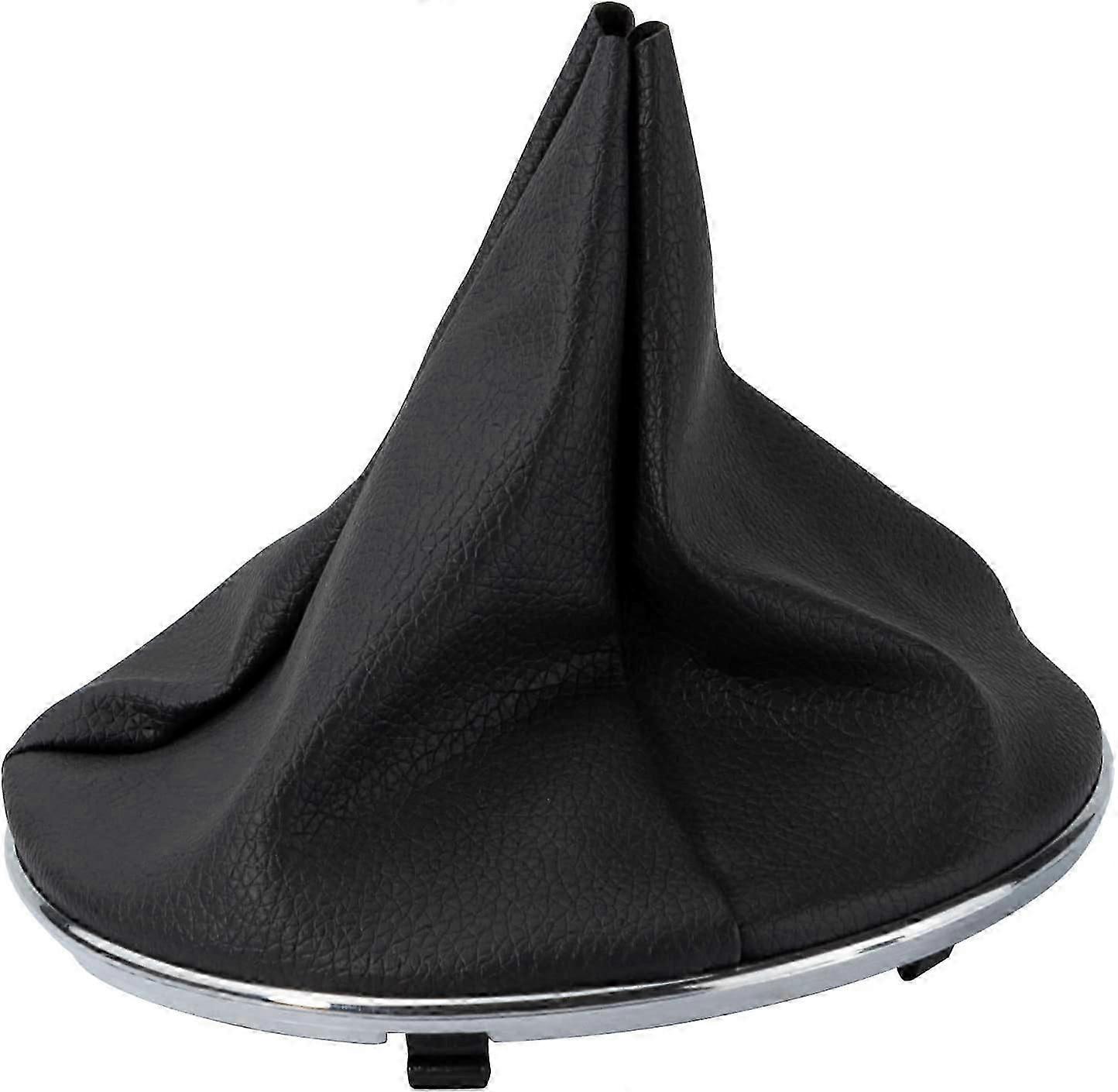 F-iat 500 500C 2007-2015用ギアシフトブーツ 55344016 50293173 50295075 50295325 ブラックレザー＆クロームギアシフトノブ