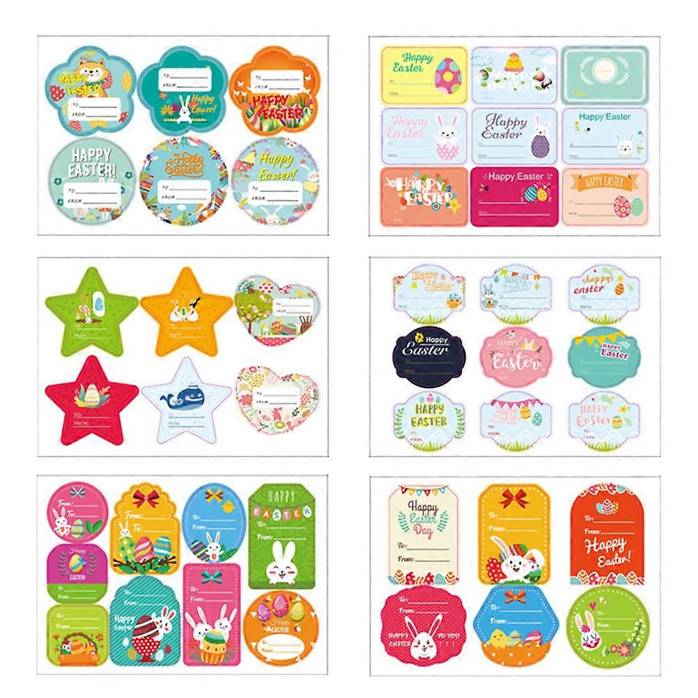 Wrapping Supplies Self-Adhesive Label Sealing Sticker Box Decoration Assorted Color 19*13cm Easter Party 6 Sheets in 1 Set