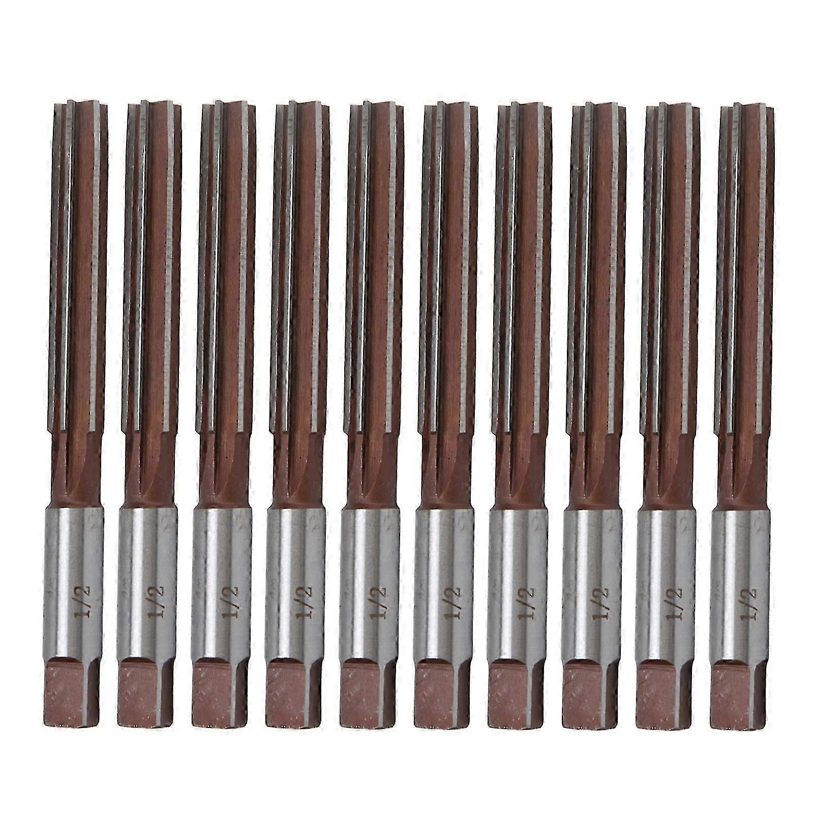 10Pcs χειρός Reamer 6 εξάρτηση σετ εργαλείων Reaming λεπίδων 1/2in 9SiCr για το πλαστικό ξύλινο μέταλλο