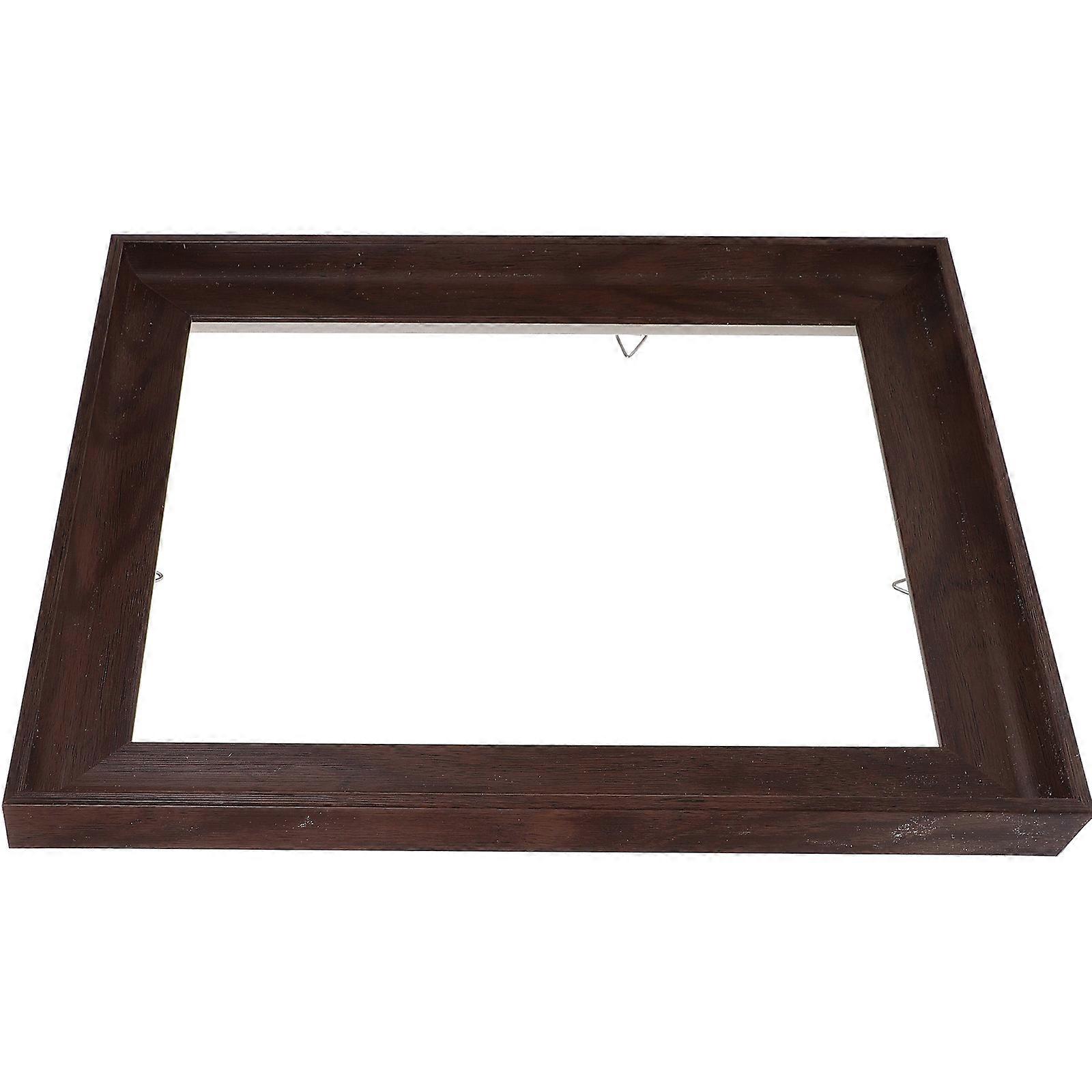 Frames For Oil Paintings Resin Canvas Frame Coffee Color Rectangular Shape Simple Look Wall Decoration 1Pcs