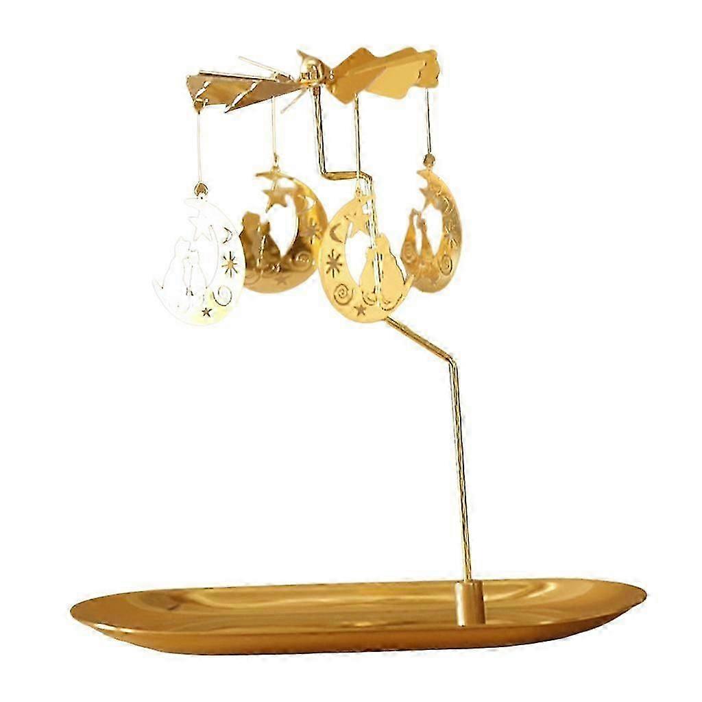 Candle Holder -Rotating Tea Light Holder Stand Moon Cat