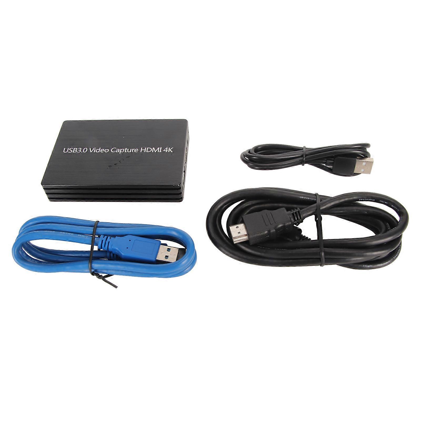 4K 60fps HD to USB 3.0 Game Video Capture Card, 1080p Capture Card with Mic Input and o Output