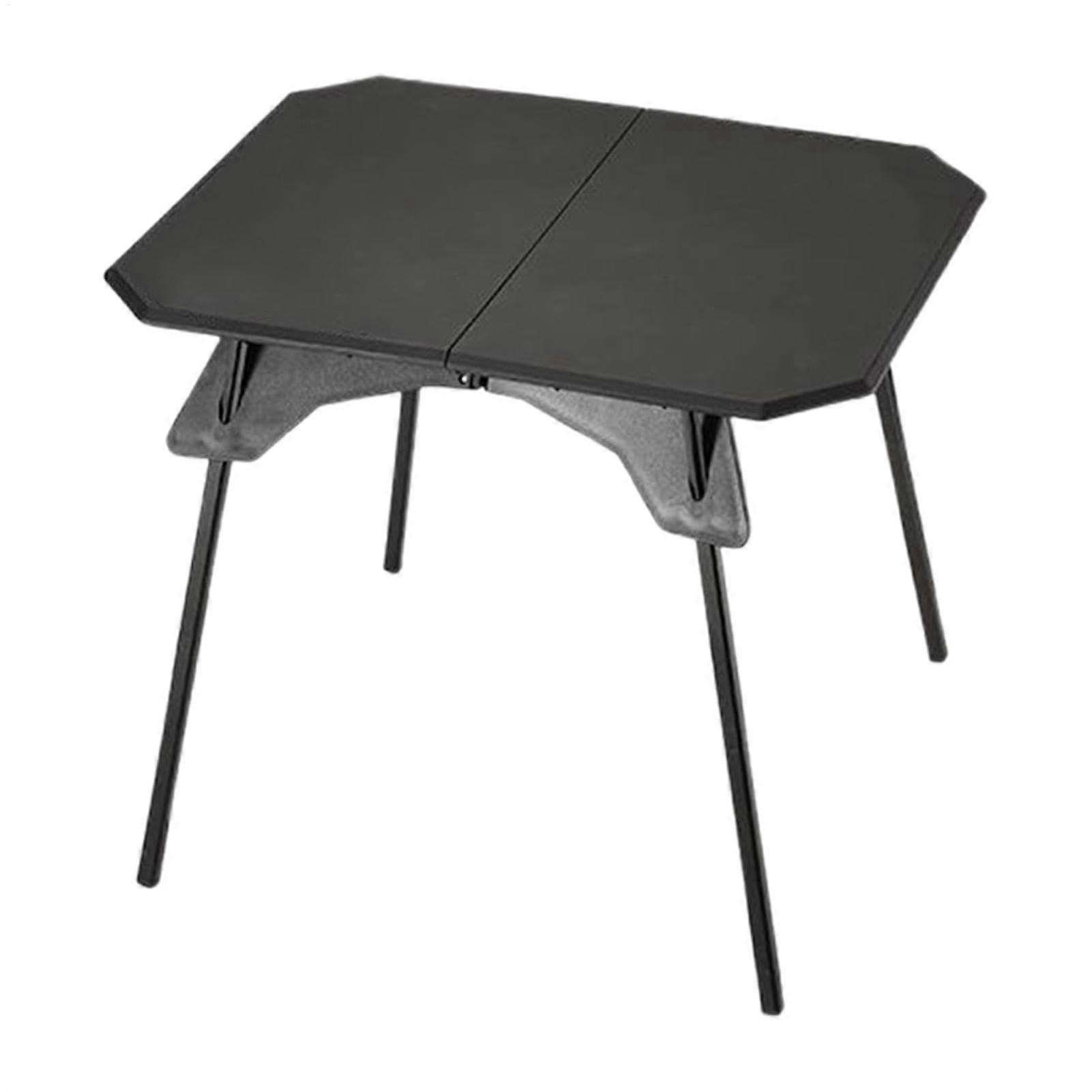 Klappcampingtisch - Portable Folding Camping Table, Adjustable Height Picnic Desk with Removable Legs, Lightweight Black