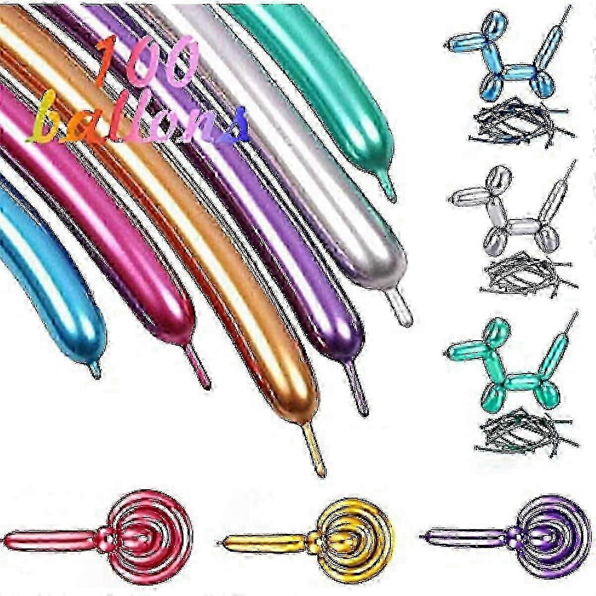 100pcs Modelling Balloon 260q Long Balloons For Balloon Animals Twisting Balloons Metallic Balloon Classic Modelling Balloons Long Magic Balloons Pa