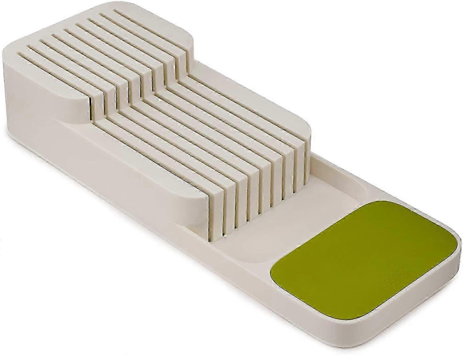 White Plastic Drawer Knife Rack  Compact Kitchen Knife Storage Solution