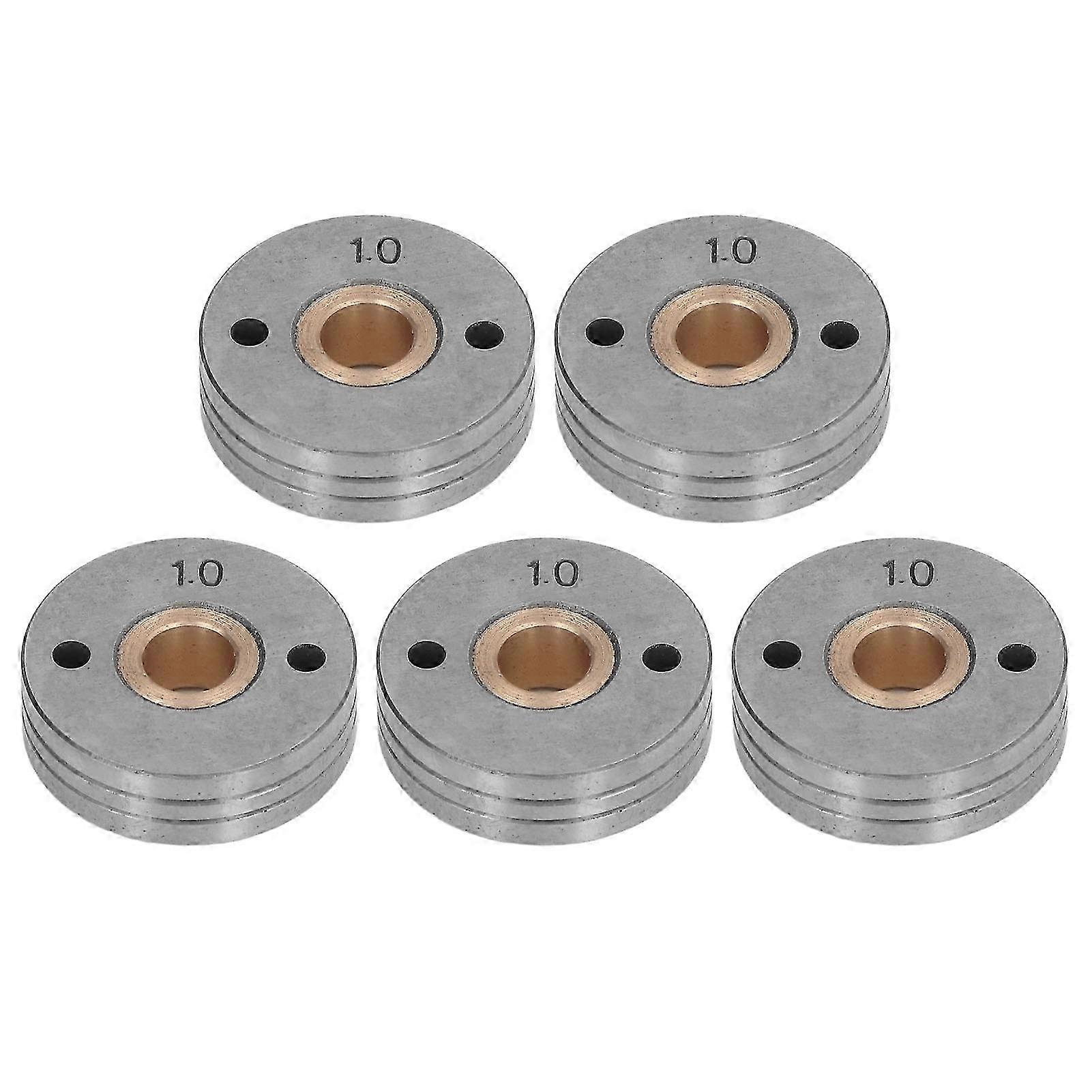 5PCS Steel Double Drive Welding Wire Guide Rollers 0.8?1.0mm Groove